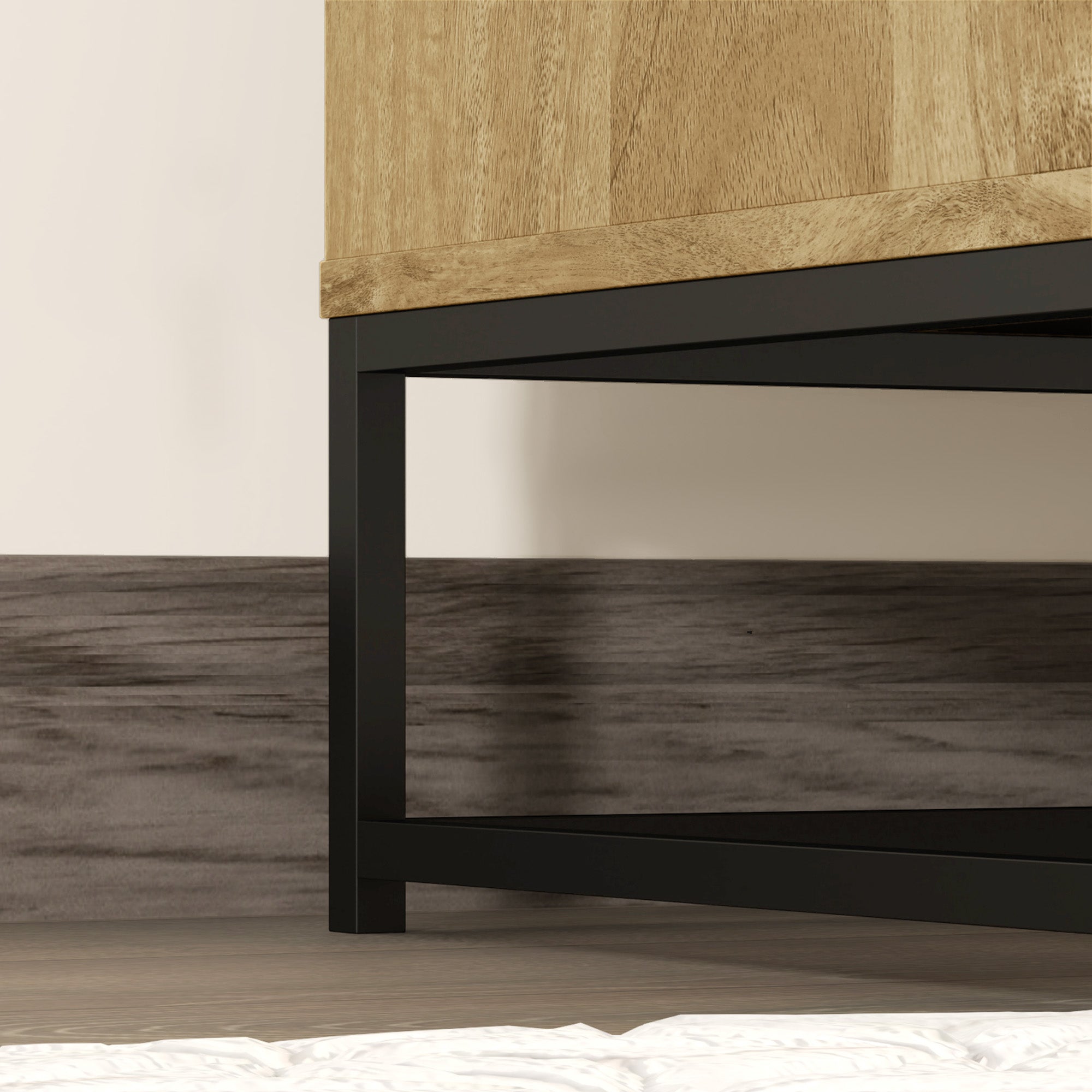 Buffet salon meuble de rangement style moderne avec placard à 2 portes, étagère réglable - buffet salle à manger et salon, 80 x 40 x 78 cm, bois naturel