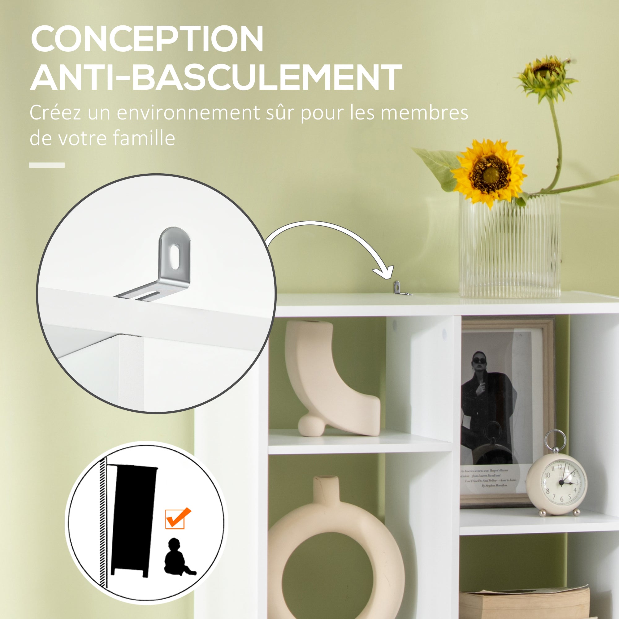 Bibliothèque, étagère à livres, meuble de rangement avec tiroir et compartiments ouvertes, étagère de rangement pour salon, chambre bureau, 60 x 26 x 158 cm, blanc