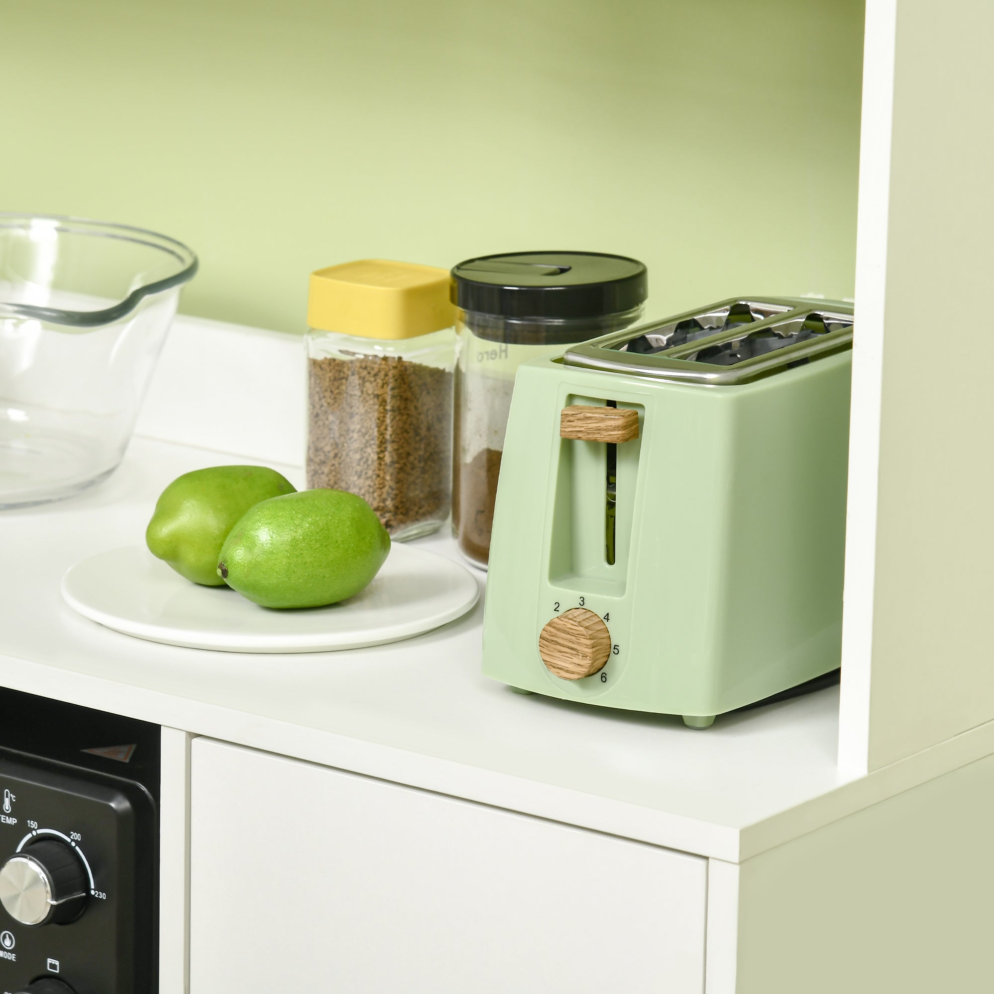 Armoire de cuisine buffet cuisine meuble de rangement avec 3 placards, niches, étagères réglables, portes vitrées, passe-câble, meuble micro onde pour salle à manger, salon, 90x40x180cm, blanc