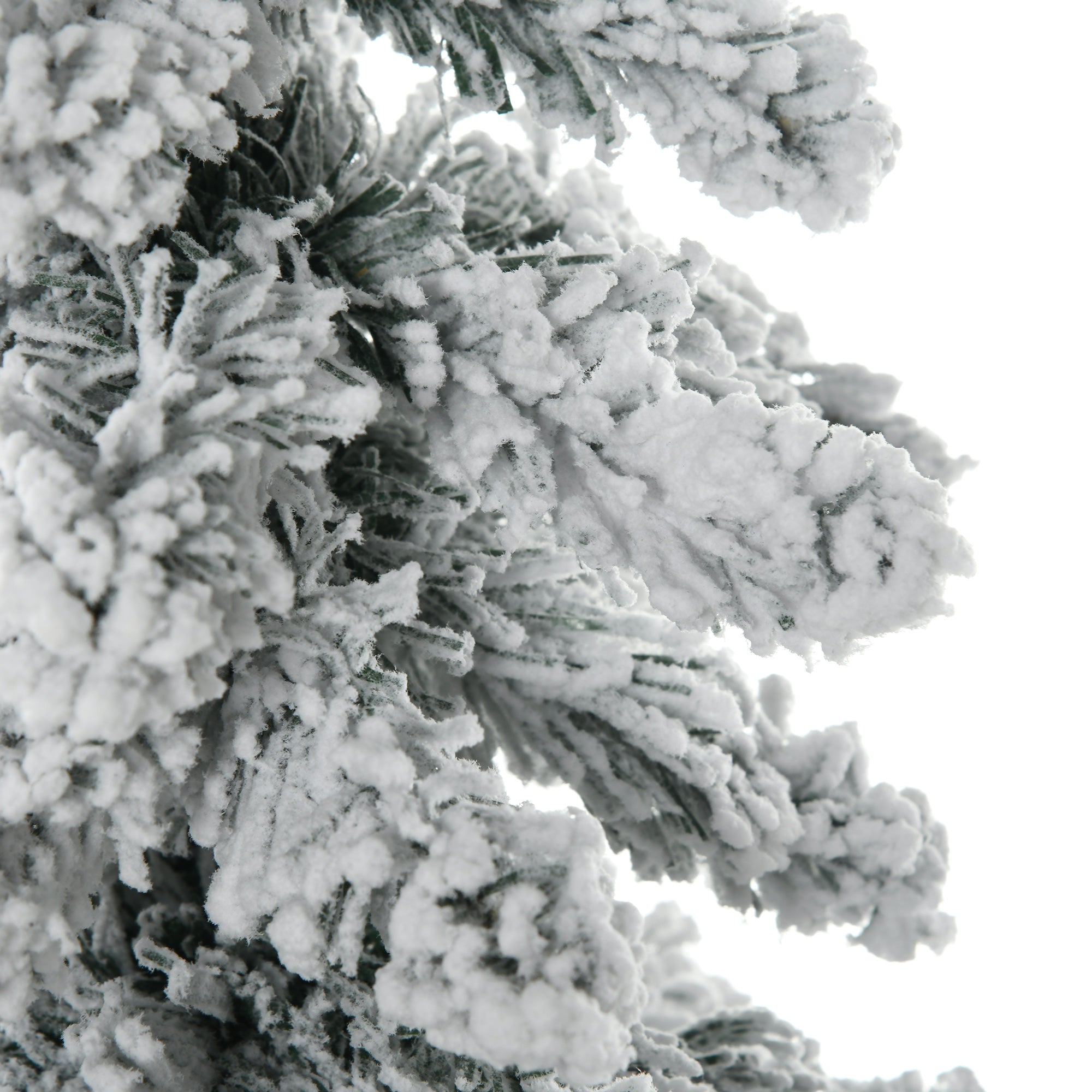 Arbre de Noël artificiel 135 cm sapin de Noël avec support en acier 253 branches enneigées socle pliable vert