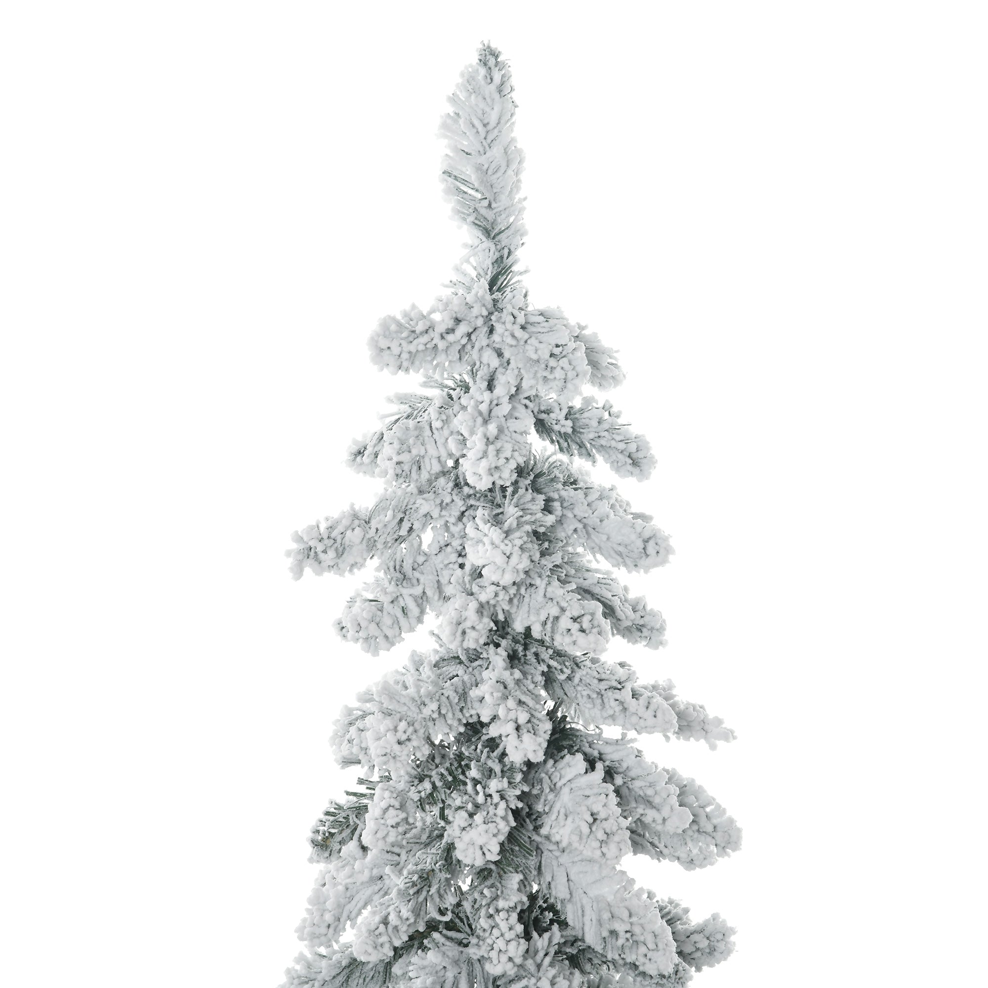 Arbre de Noël artificiel 135 cm sapin de Noël avec support en acier 253 branches enneigées socle pliable vert