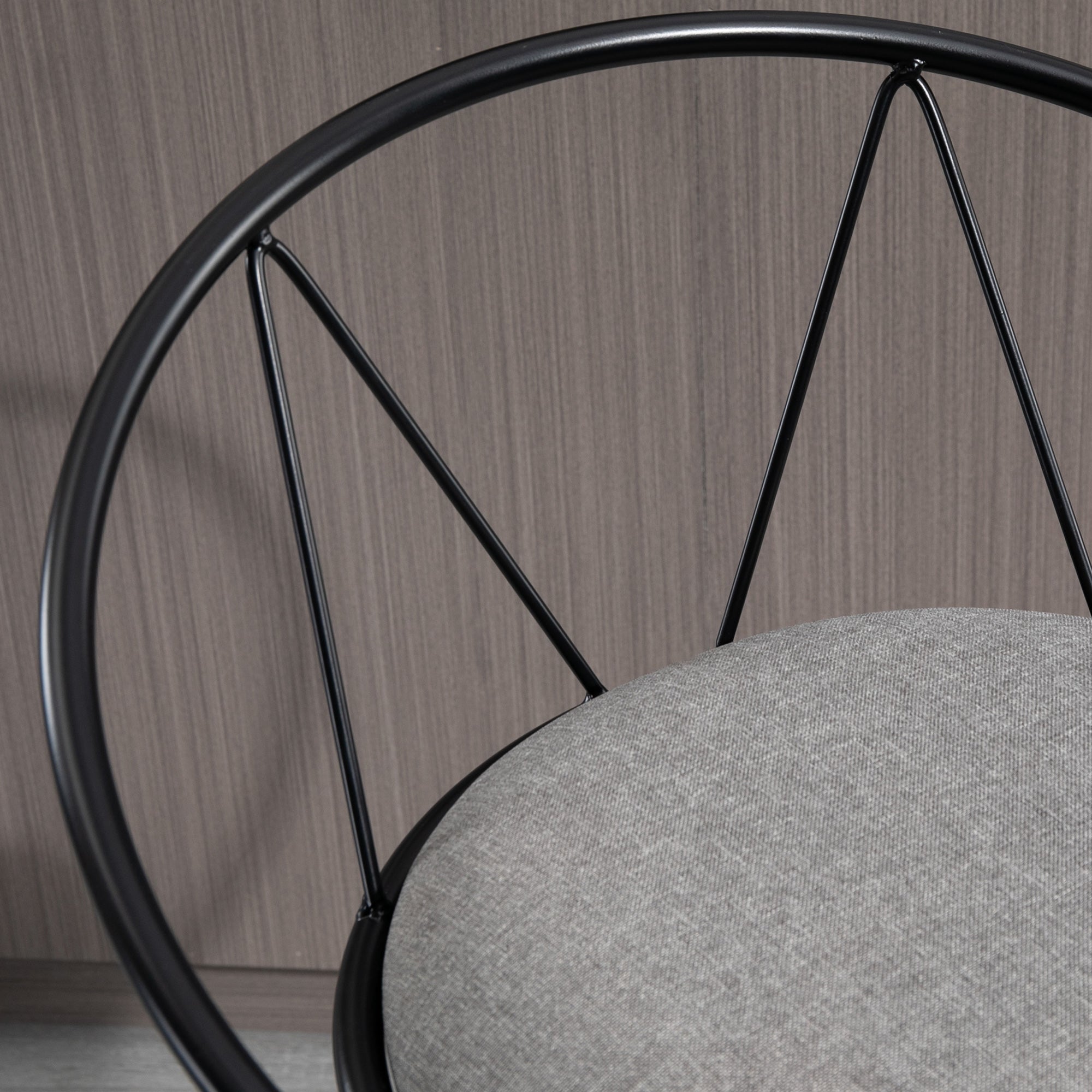 Lot de 2 tabourets de Bar Design néo-rétro réglable pivotant avec Repose-Pied métal Noir Lin Gris