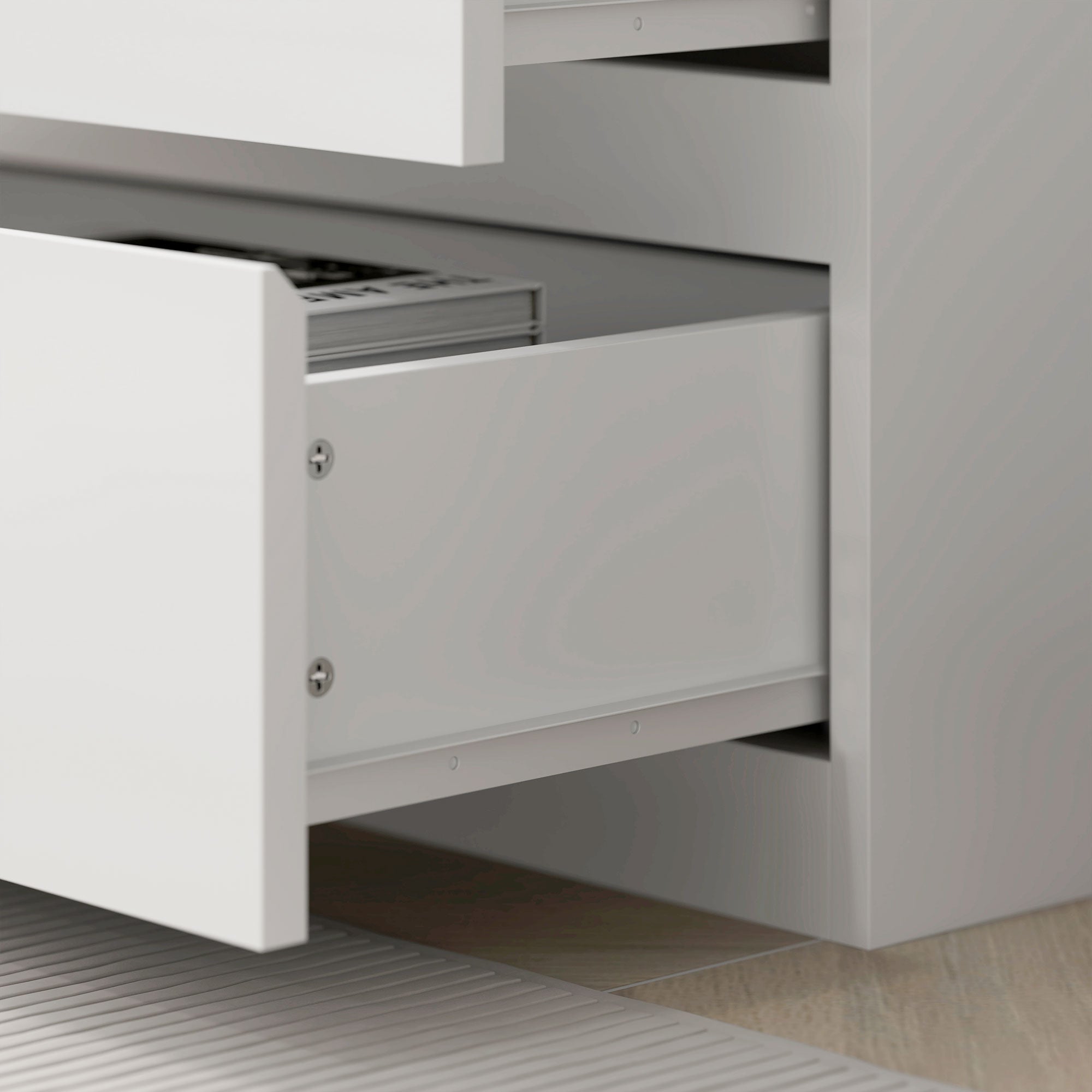 Bibliothèque meuble de rangement haute de 180 cm avec 3 étagères et 3 tiroirs en bois 60 x 35 x 180 cm blanc