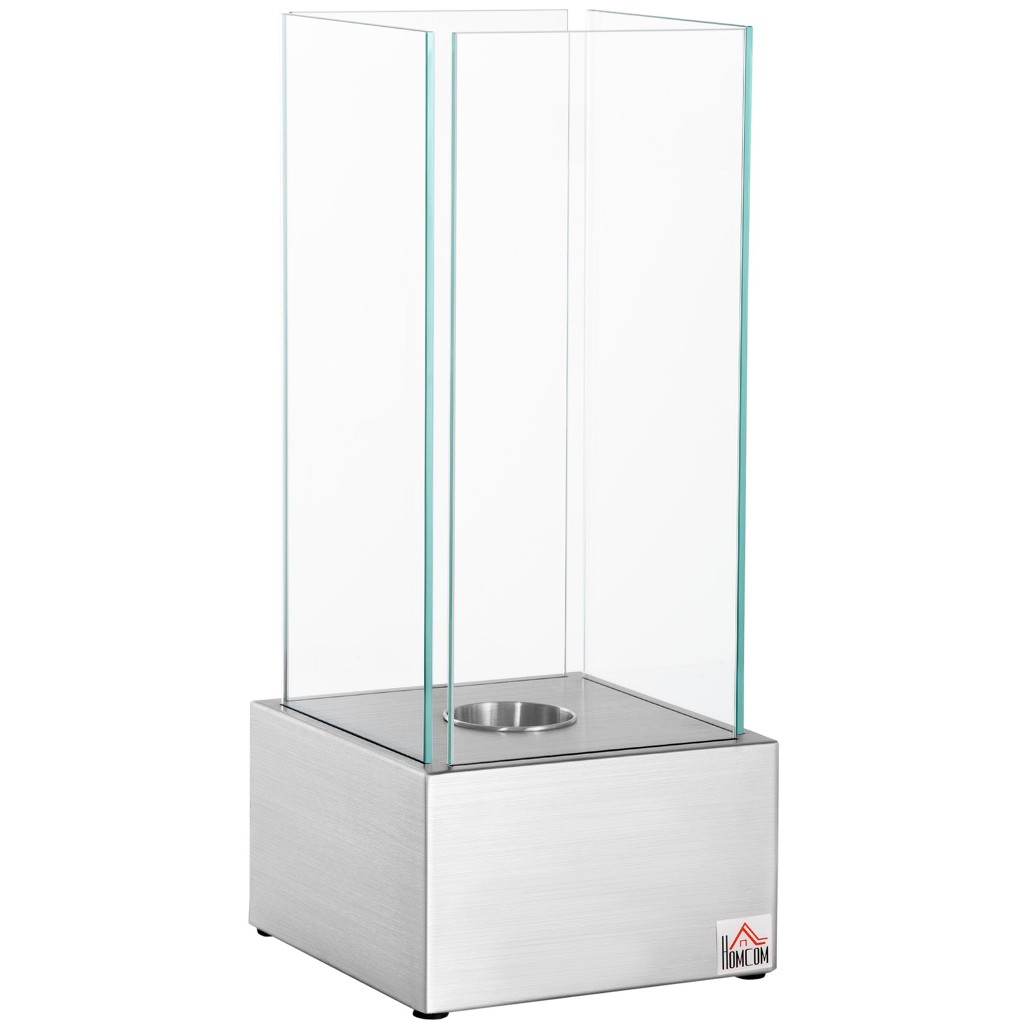 Cheminée éthanol à Poser Cheminée Portable à table avec réservoir 0,4 L Couverture 15 m² - dim. 25L x 25l x 60H cm