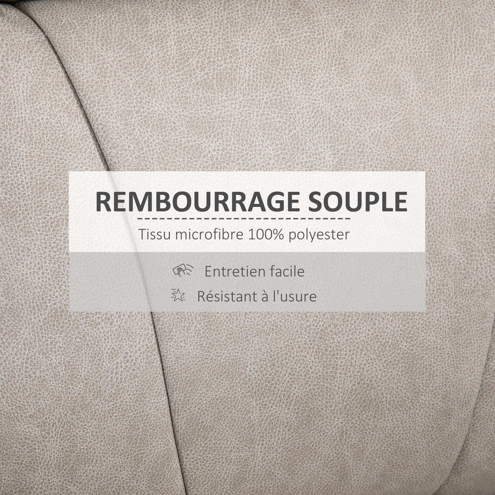 Fauteuil de relaxation inclinable 135° manuellement tissu en microfibre avec repose-pied gris