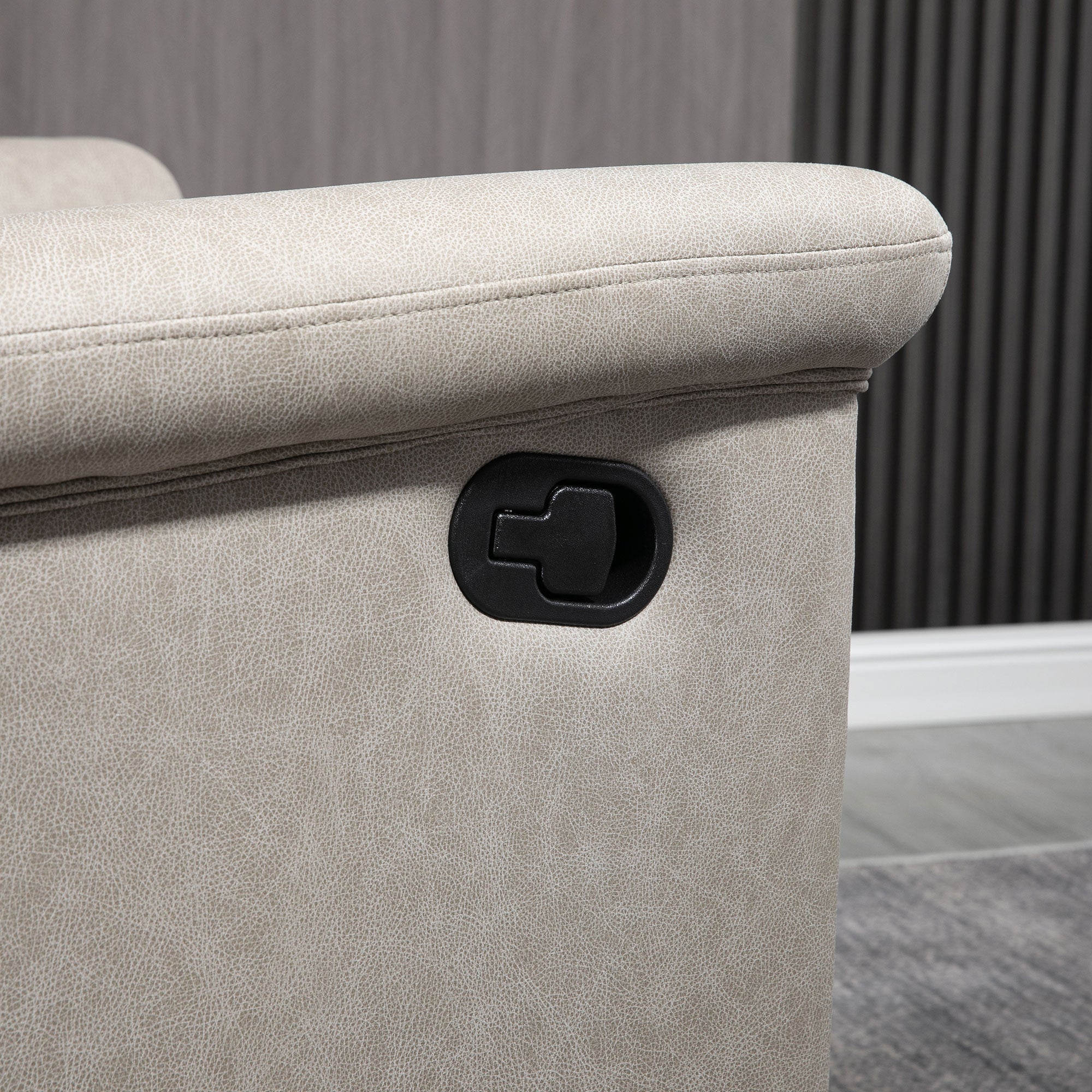 Fauteuil de relaxation inclinable 135° manuellement tissu en microfibre avec repose-pied gris