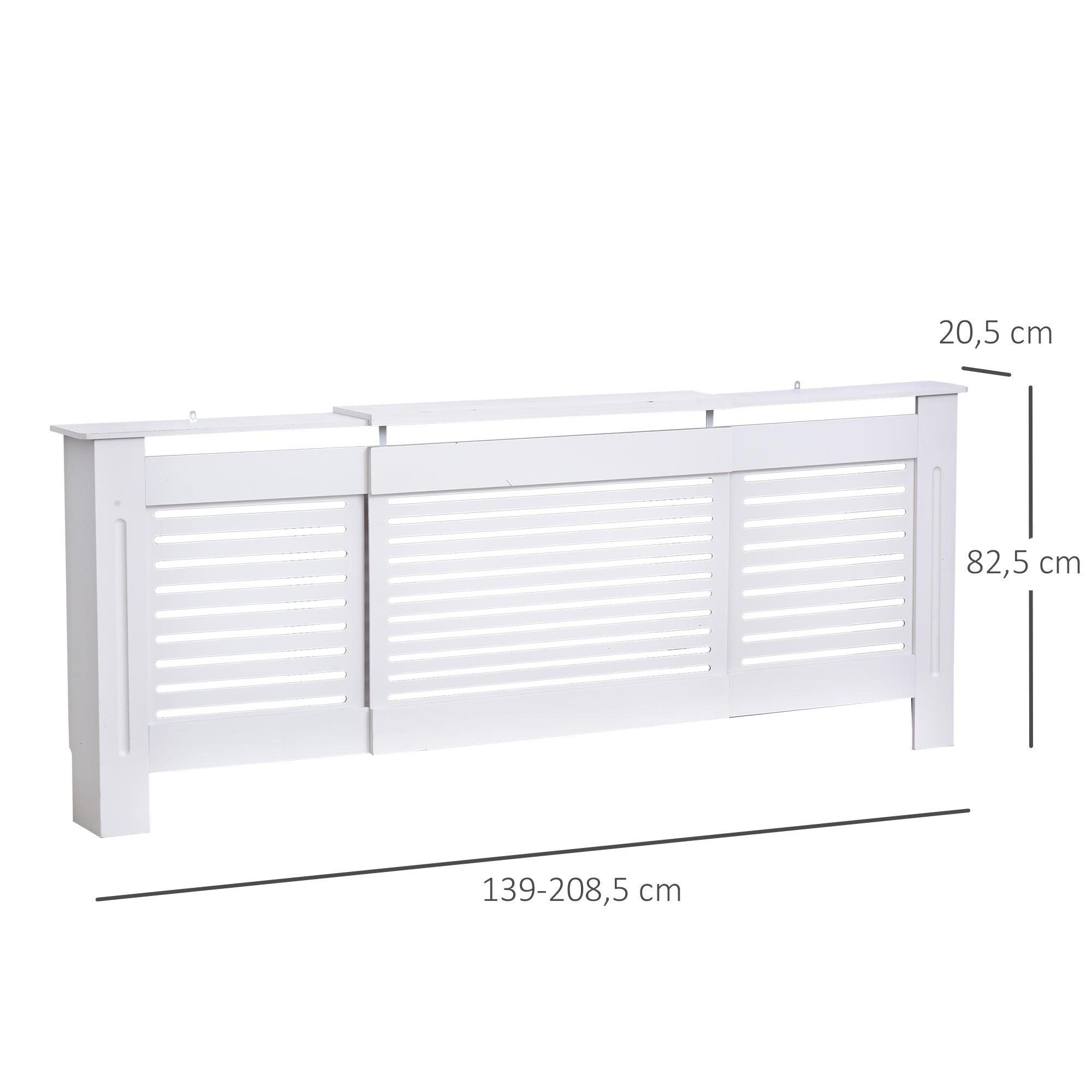 Cache-radiateur Design Contemporain Longueur Extensible 139-208,5 x 20,5 x 82,5 cm MDF Blanc