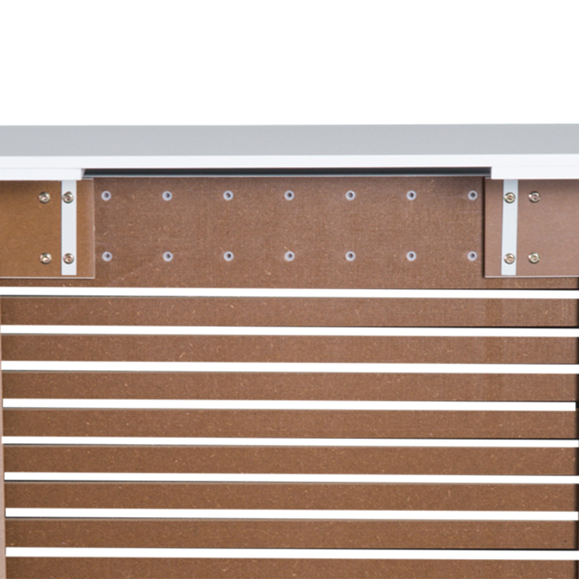 Cache-radiateur Design Contemporain Longueur Extensible 139-208,5 x 20,5 x 82,5 cm MDF Blanc