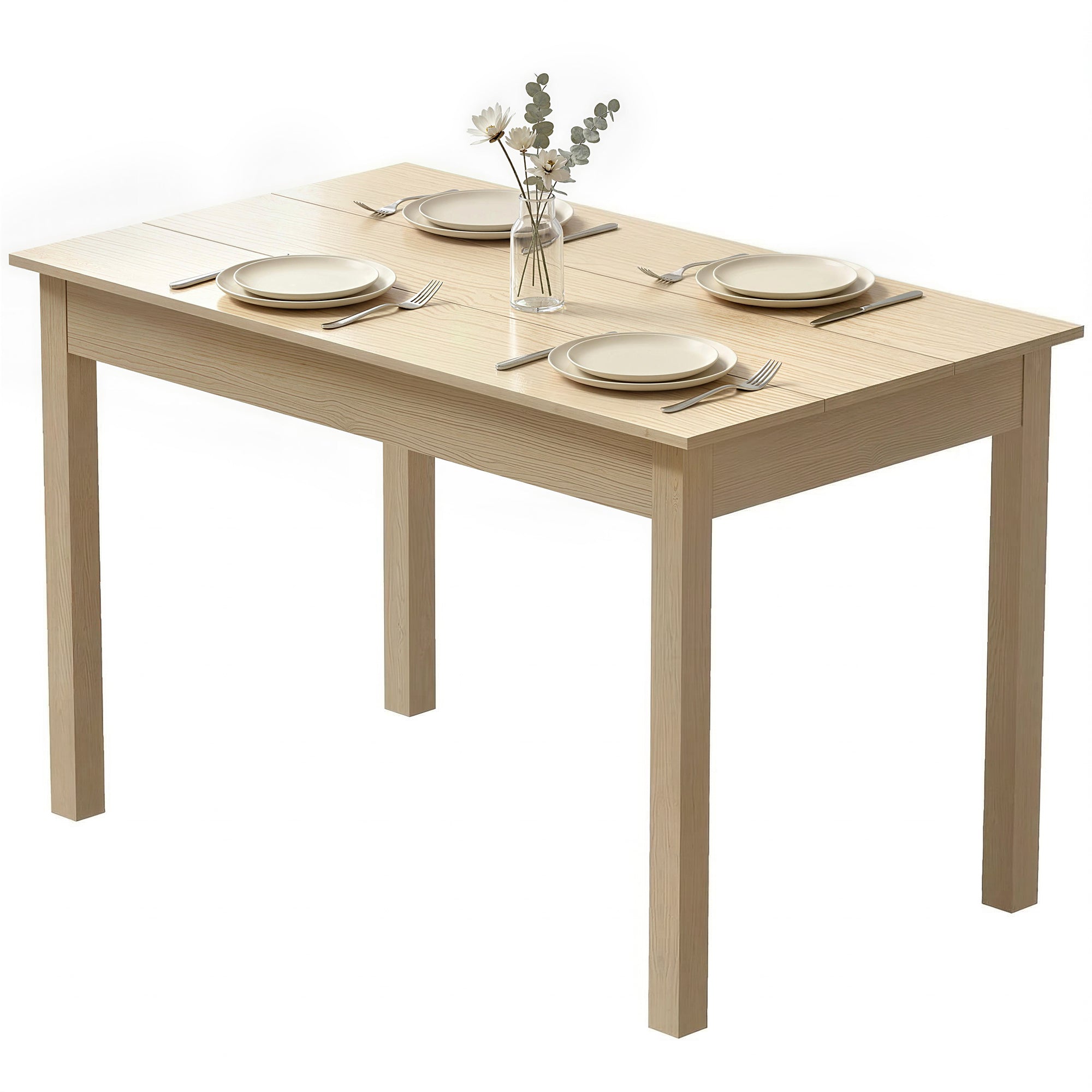 Table de salle à manger design moderne bicolore avec grand plateau 4-6 personnes en bois dim. 119L x 70l x 75H cm - en bois