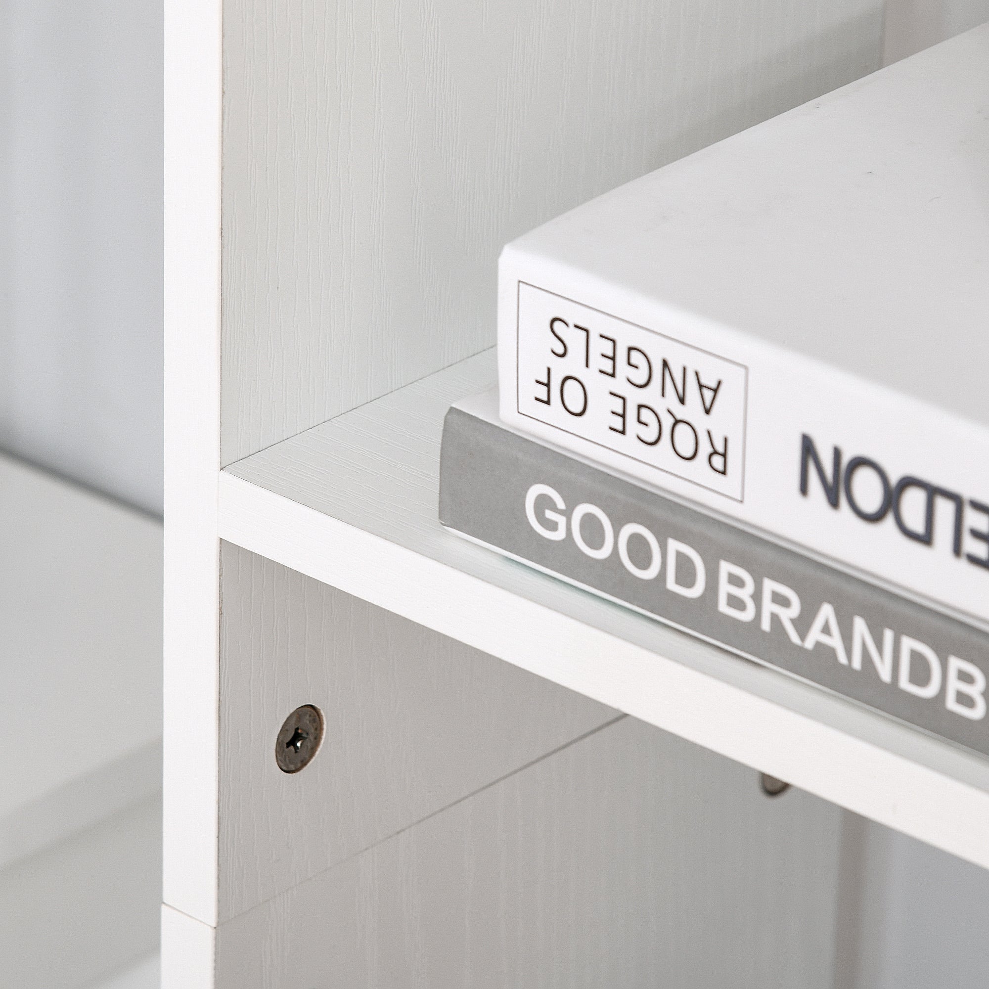 Bibliothèque, étagère de rangement à 6 niveaux, bibliothèque haute, étagère à livres moderne, design irrégulier, pour salon, chambre, bureau, 60 x 21 x 162,5 cm, blanc