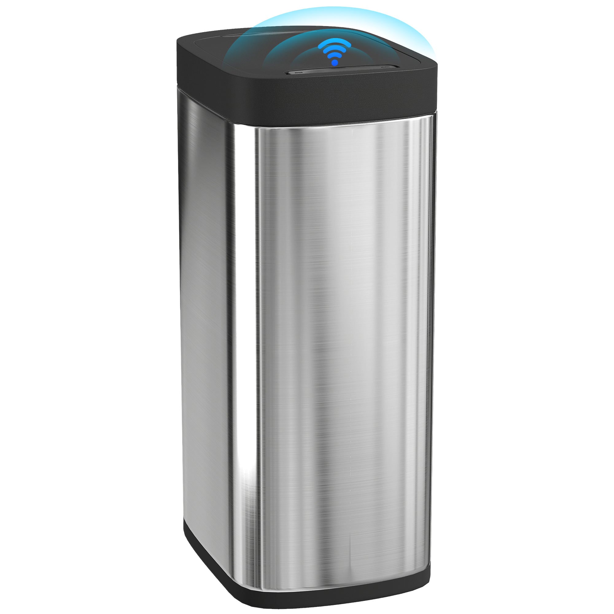 Poubelle de Cuisine Automatique 50L, Poubelle à Capteur de Mouvement sans Contact, Résistant aux Empreintes Digitales, sans Bac Intérieur, Fonctionne sur Piles, Argent