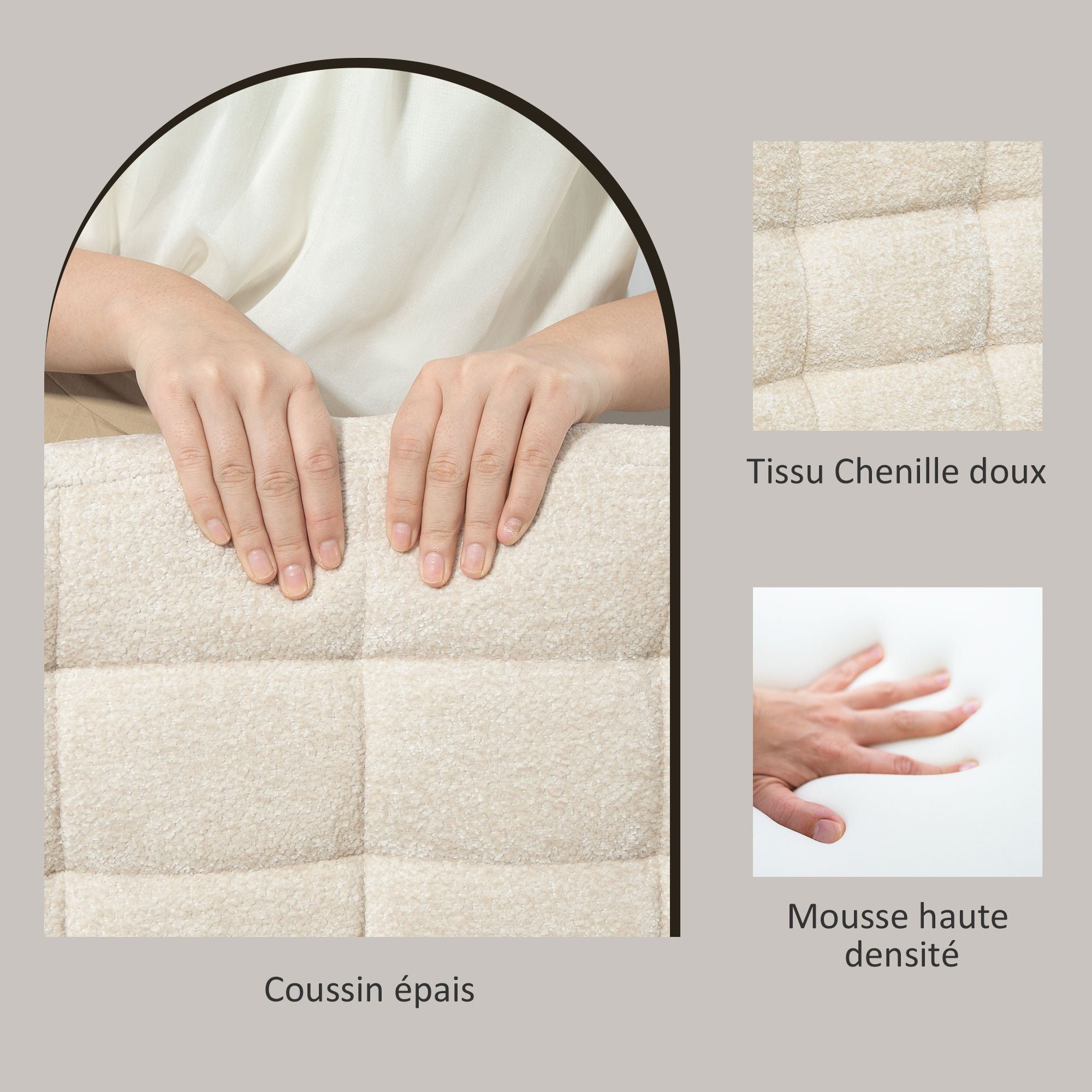 Lot de 2 tabourets de bar, chaises de bar pivotantes, chaise haute cuisine avec dossier, hauteur réglable et repose-pieds, cadre en acier, charge 120 Kg, beige