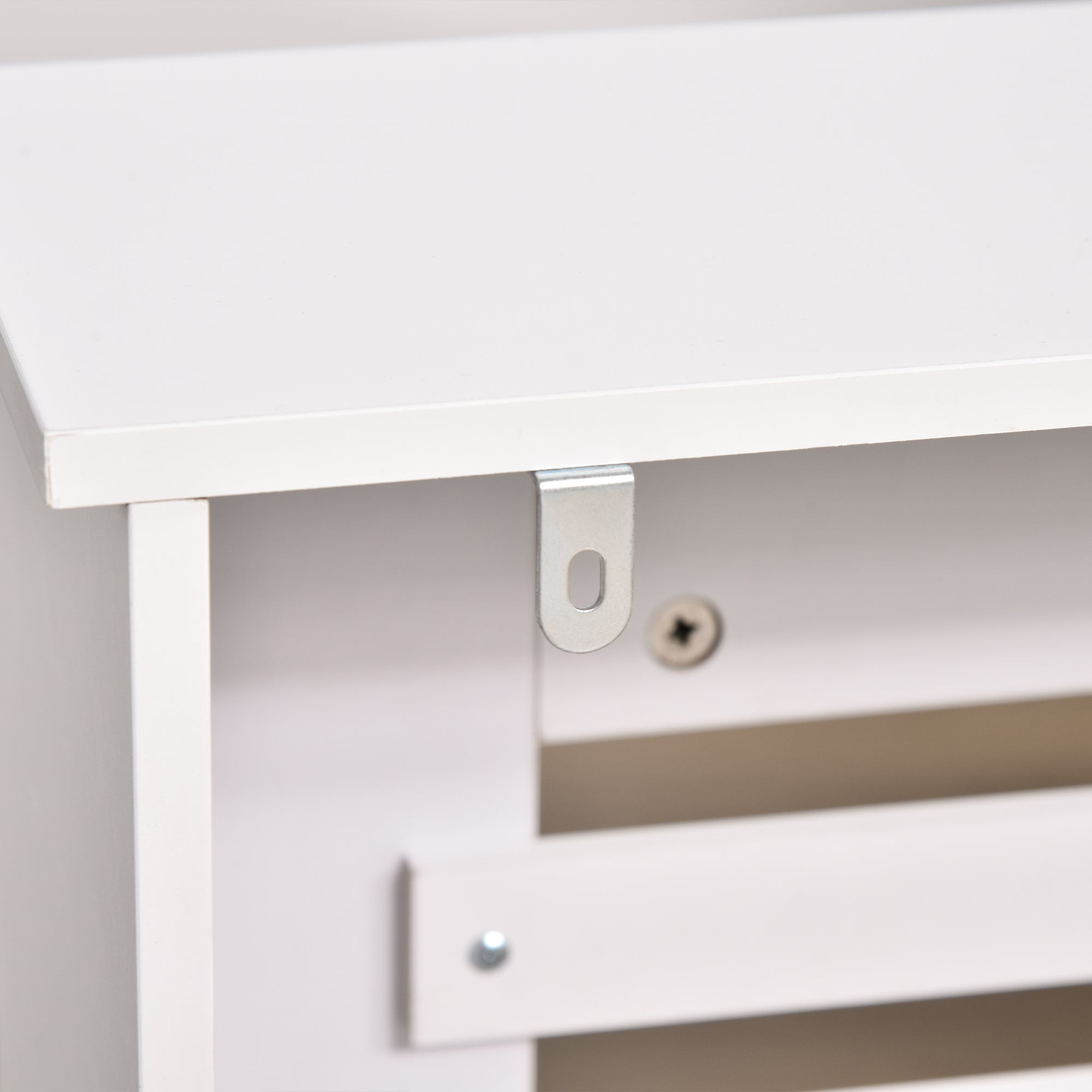 Cache-radiateur couverture radiateur Design à Lattes Panneau Cabinet dim. 112L x 19l x 81H cm MDF Blanc