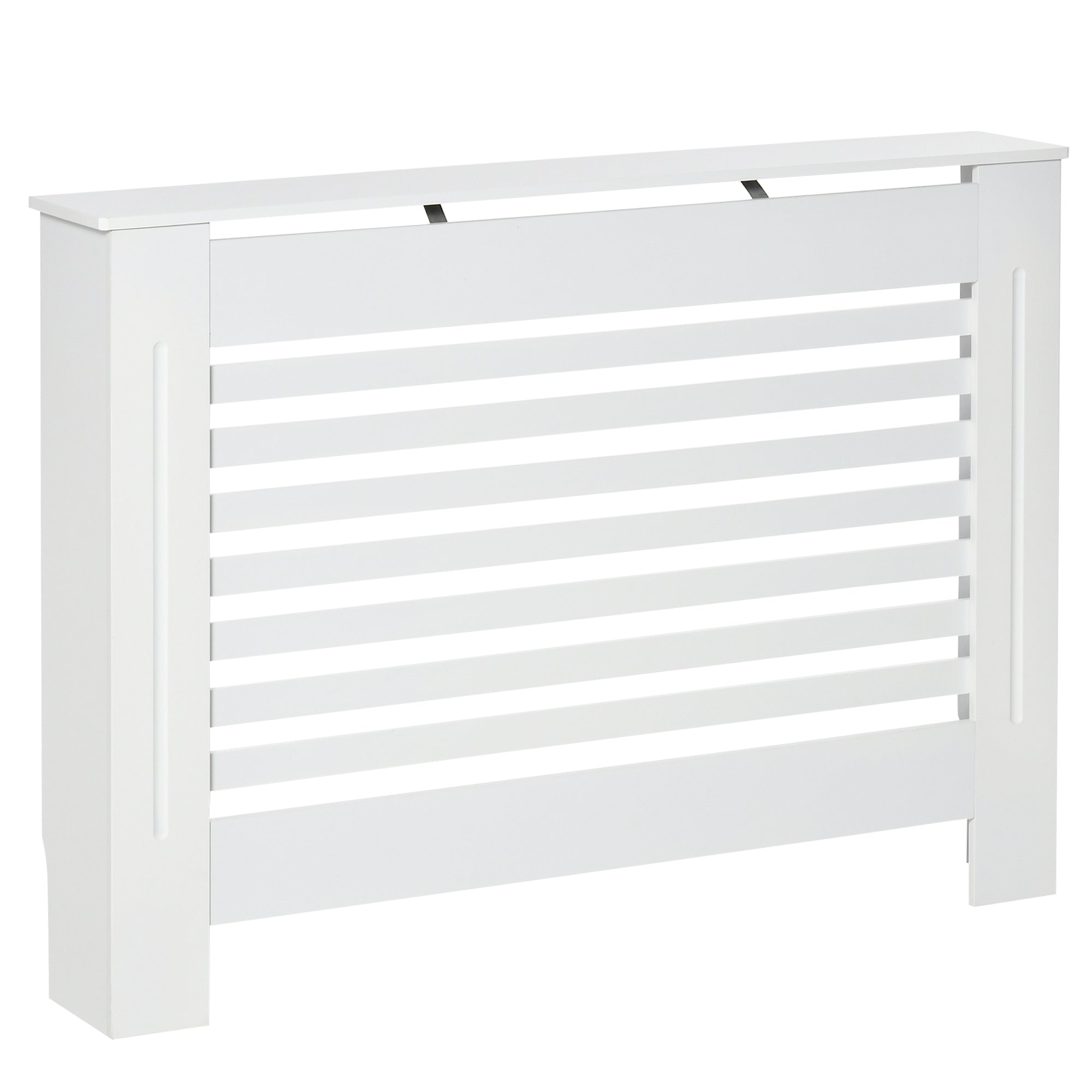 Cache-radiateur couverture radiateur Design à Lattes Panneau Cabinet dim. 112L x 19l x 81H cm MDF Blanc
