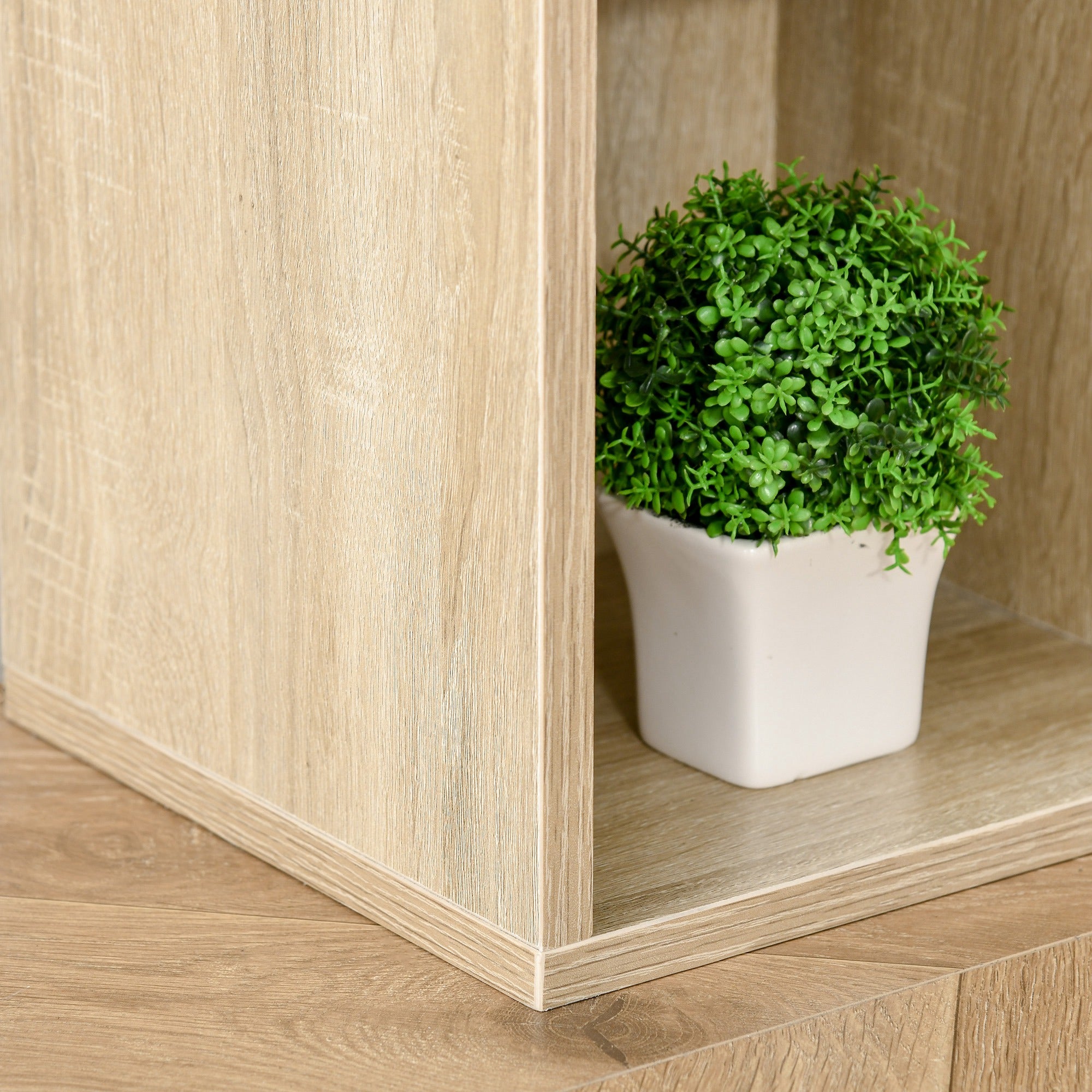 Bibliothèque meuble de rangement étagère cube avec 7 compartiments pour salon, chambre, bureau - 50l x 24P x 106H cm, bois naturel