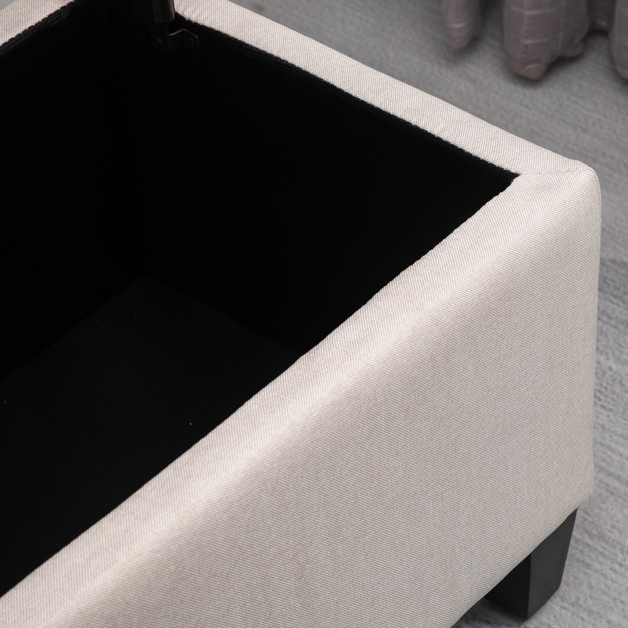 Banc de rangement pouf salon bout de lit capitonné coffre de rangement repose-pieds pour salon, chambre, entrée, 100 x 40 x 44 cm, blanc