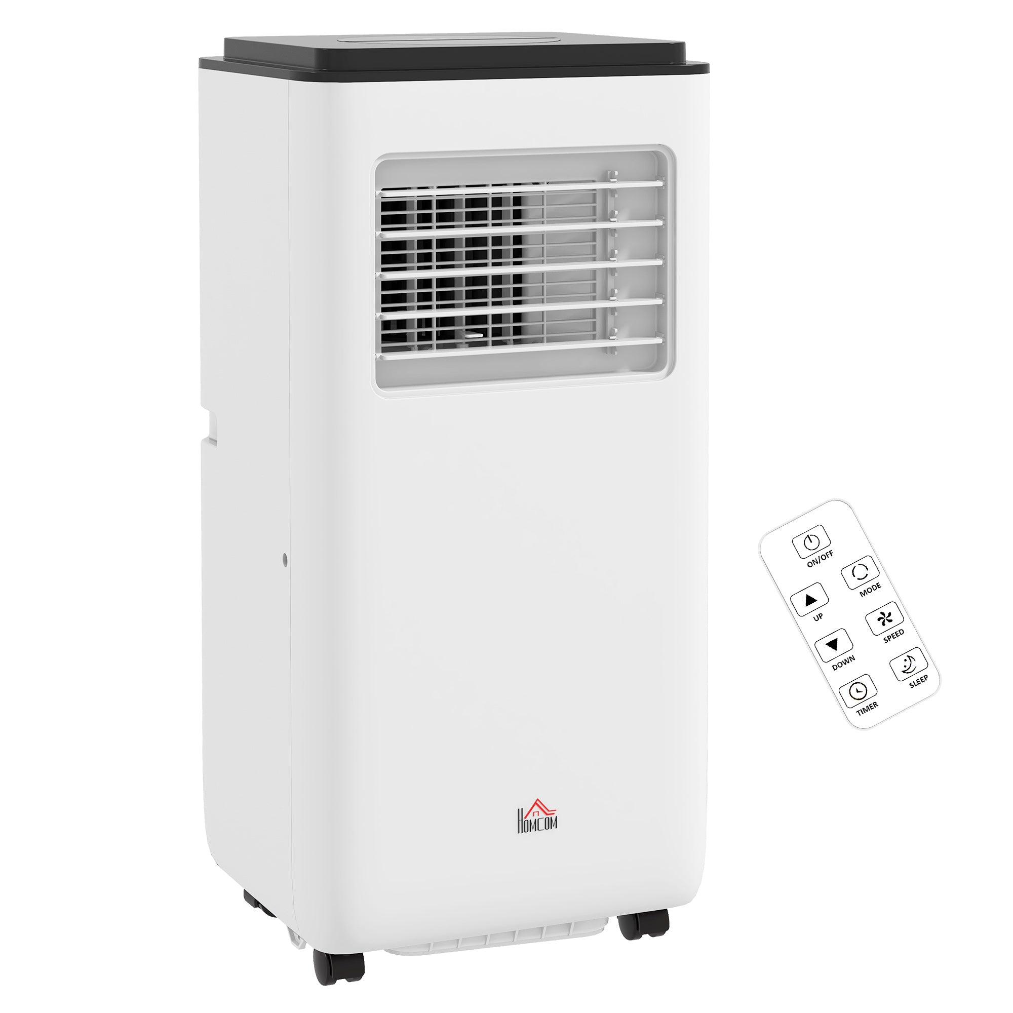 Climatiseur mobile 7000BTU 2kW, climatiseur portable 5 en 1 refroidissement, déshumidificateur, ventilateur, auto, mode nuit, télécommande, 2 vitesses, minuteur 24H, écran LED, 25m², classe A