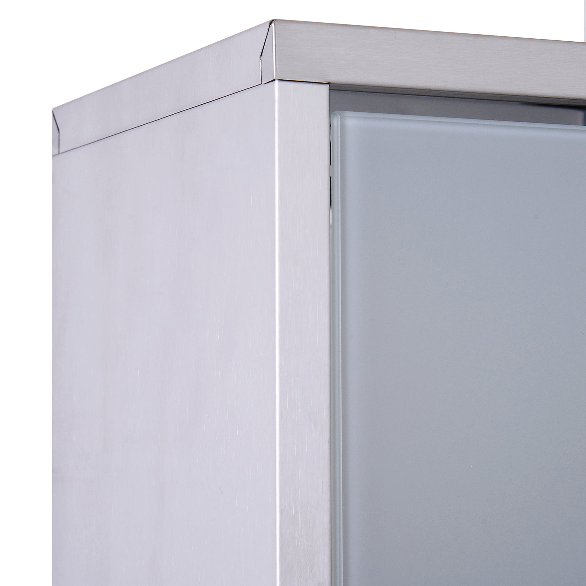 Armoire à pharmacie murale à 3 niveaux en acier inoxydable avec porte verrouillable en verre avec 2 clés étagères de rangement argent