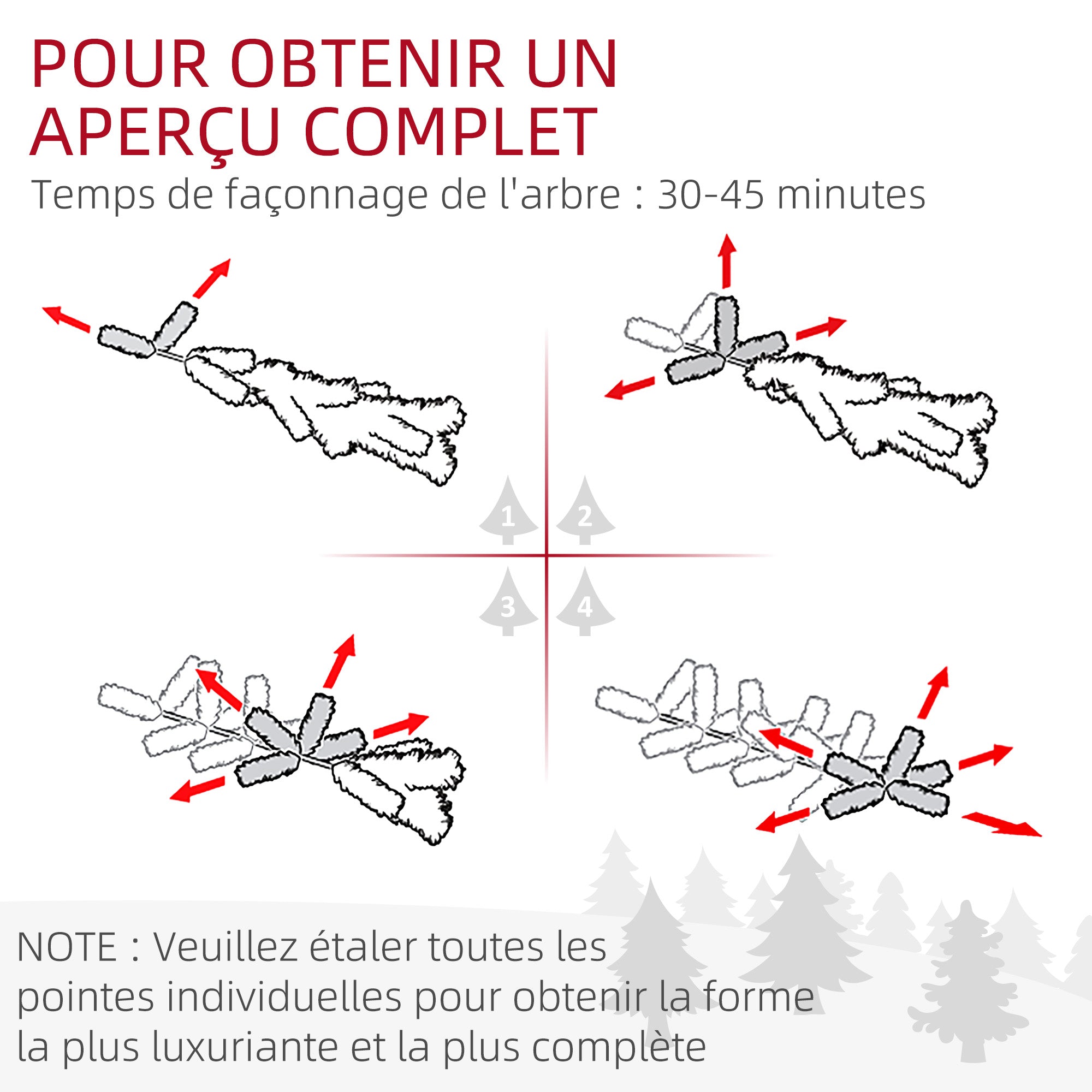 Sapin de Noël artificiel 180 cm arbre de Noël lumineux floqué enneigé avec support en acier pliable, 200 LEDs blanc chaud, 793 branches, décoration de Noël effet réaliste - vert