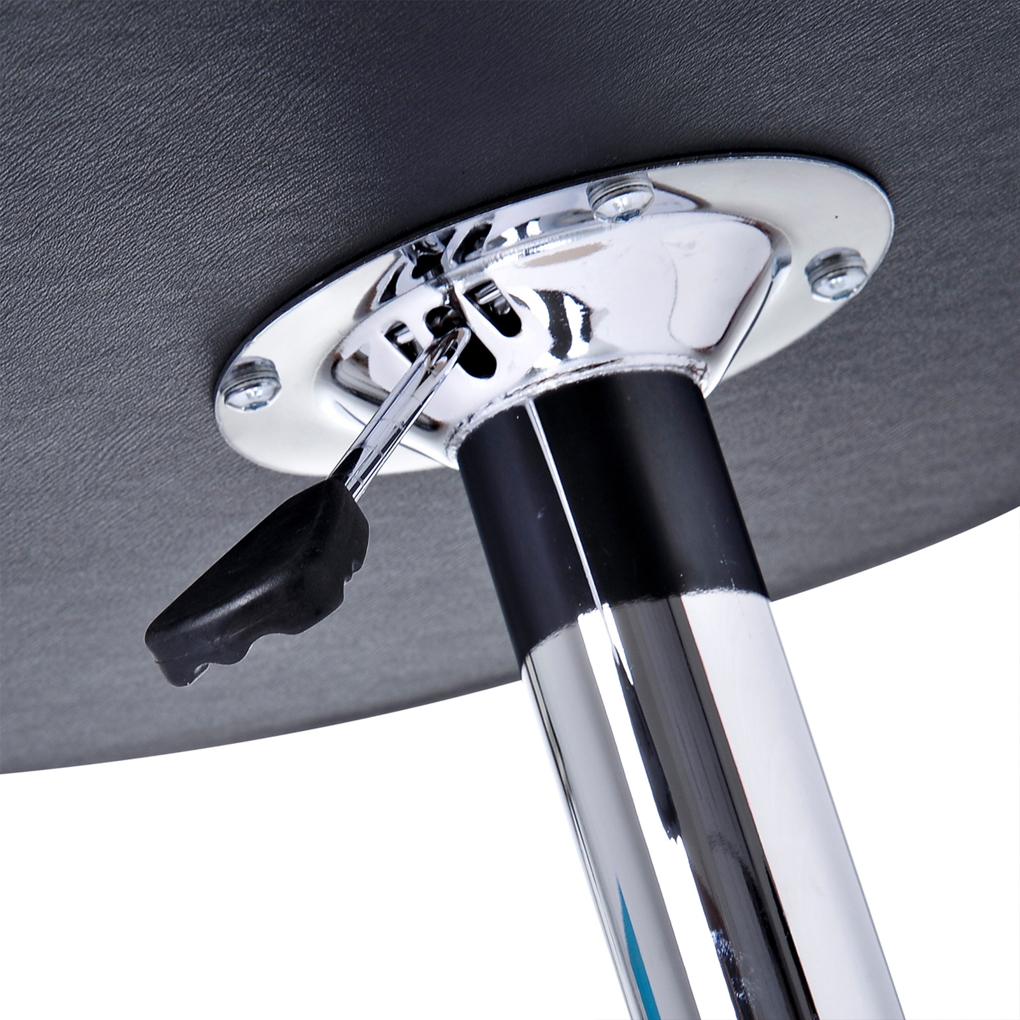Table de Bar Table Bistro Mange-debout Chic Style Contemporain Table Ronde Hauteur réglable 67-93 cm Ø 63 cm Plateau pivotant 360° métal chromé PVC Noir