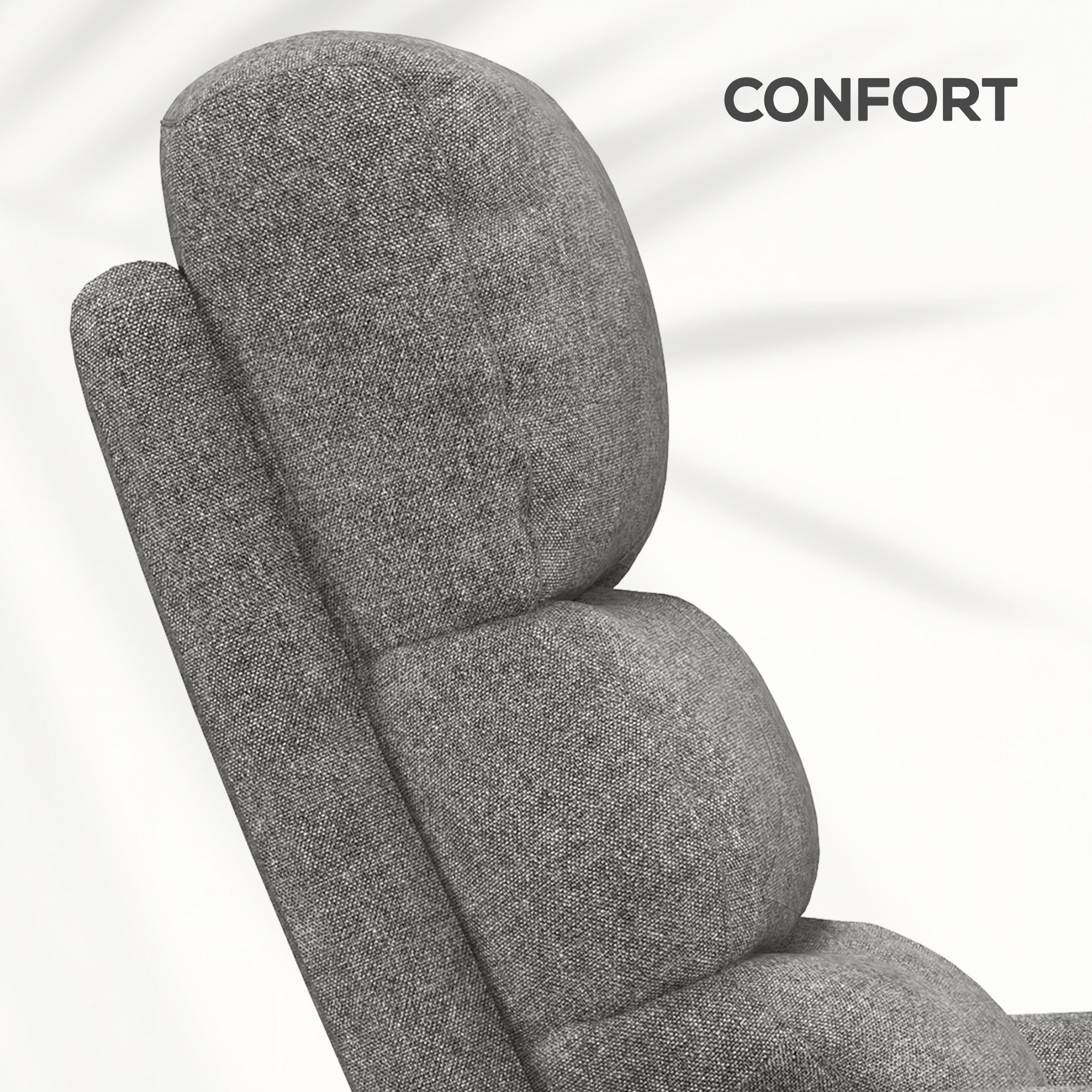 Fauteuil releveur électrique Fauteuil de Relaxation inclinable avec Repose-Pied, télécommande, Pochette, Tissu de Lin, Gris