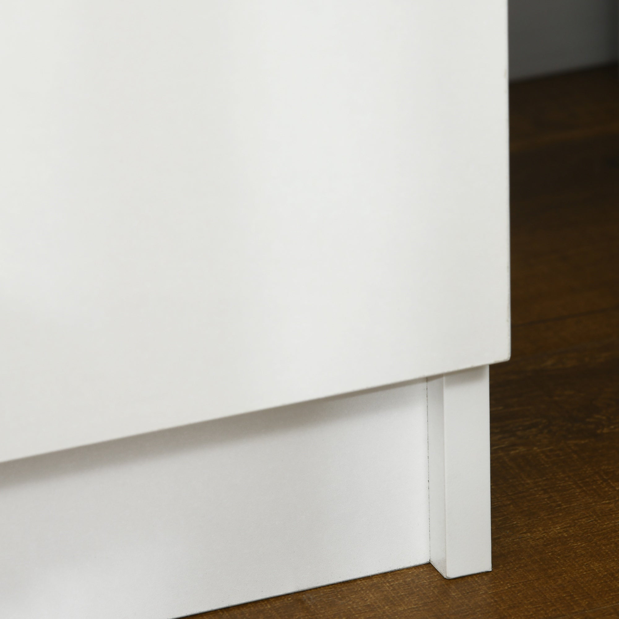 Table de chevet, table de nuit, avec lumière LED RVB, panneau haute brillance, table d'appoint avec 2 tiroirs, pour salon, chambre à coucher, blanc