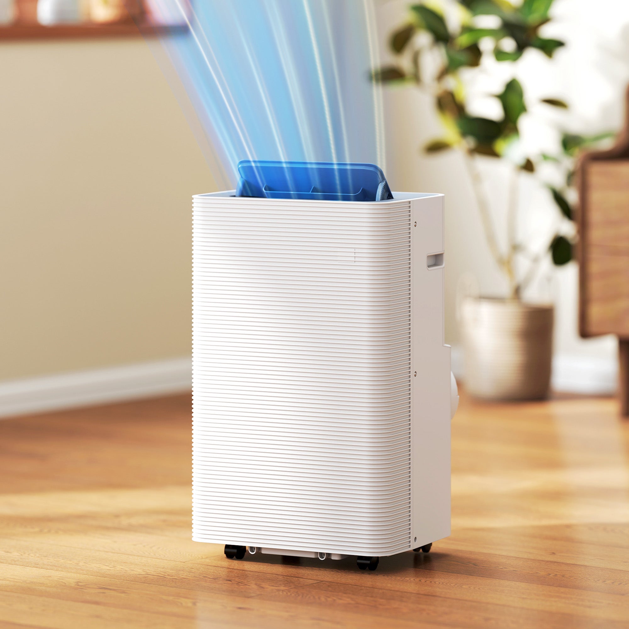 Climatiseur mobile 12000 BTU, climatiseur portable 4 en 1, refroidissement, déshumidificateur, ventilateur, mode nuit, télécommande, minuteur 24H, oscillation, 3 vitesses, pièces 35m², classe A