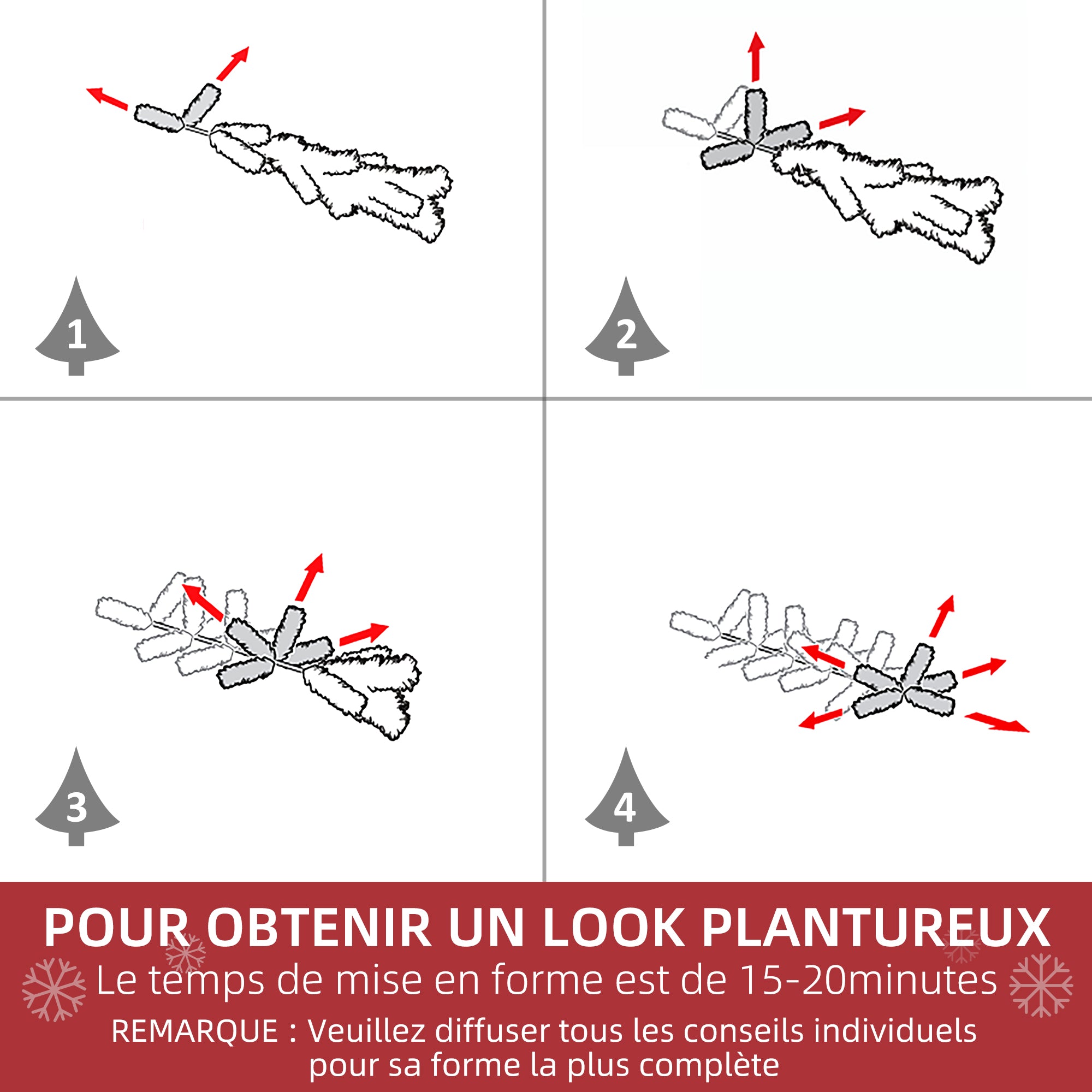 Sapin de Noël Artificiel enneigé 120H cm 200 Branches épines Imitation Nordmann Grand réalisme
