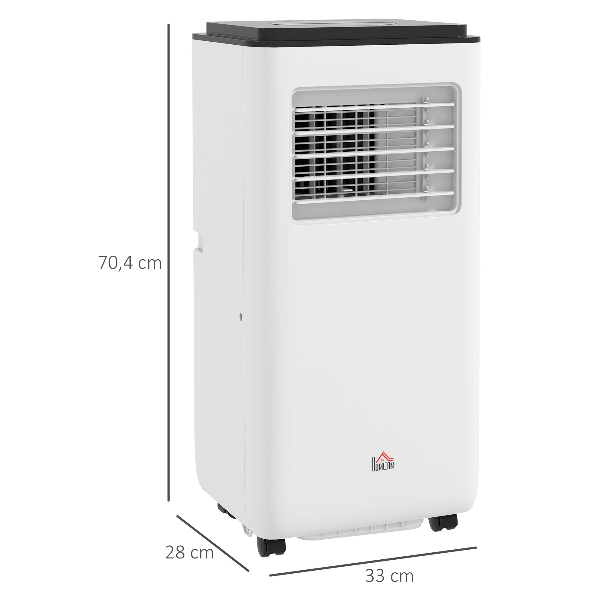 Climatiseur mobile 7000BTU 2kW, climatiseur portable 5 en 1 refroidissement, déshumidificateur, ventilateur, auto, mode nuit, télécommande, 2 vitesses, minuteur 24H, écran LED, 25m², classe A