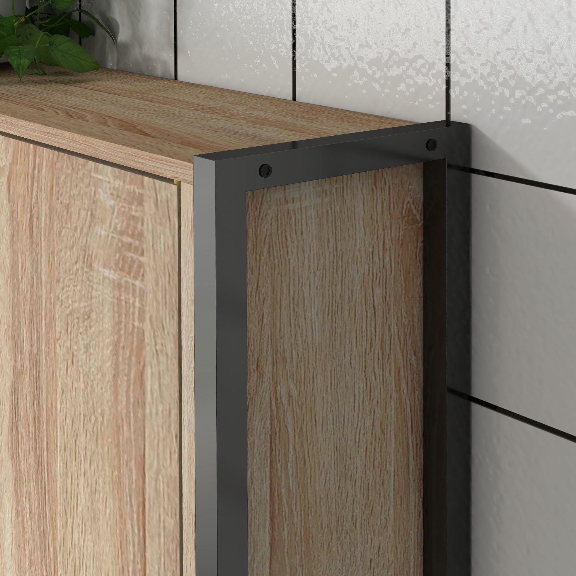 Étagère de toilettes meuble de salle de bain dessus toilette WC avec placard 2 portes et étagère ouverte dim. 64L x 19l x 178H cm chêne et noir