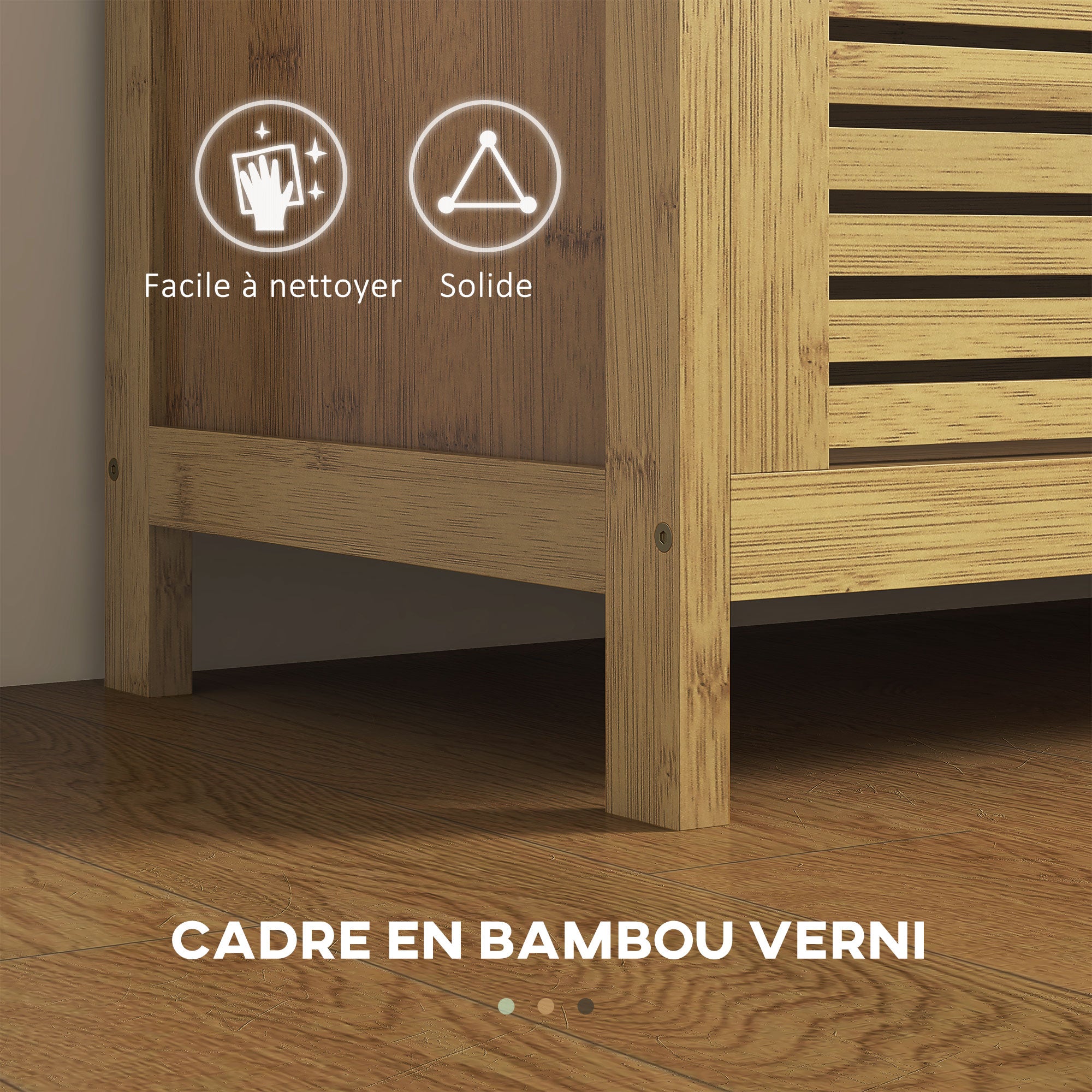 Banc de rangement Banc à Chaussures avec coussin d'assise, coffre de rangement caché sous l'assise, avec accoudoir, bambou, pour salon, entrée, chambre, 100 x 40 x 60 cm, naturel