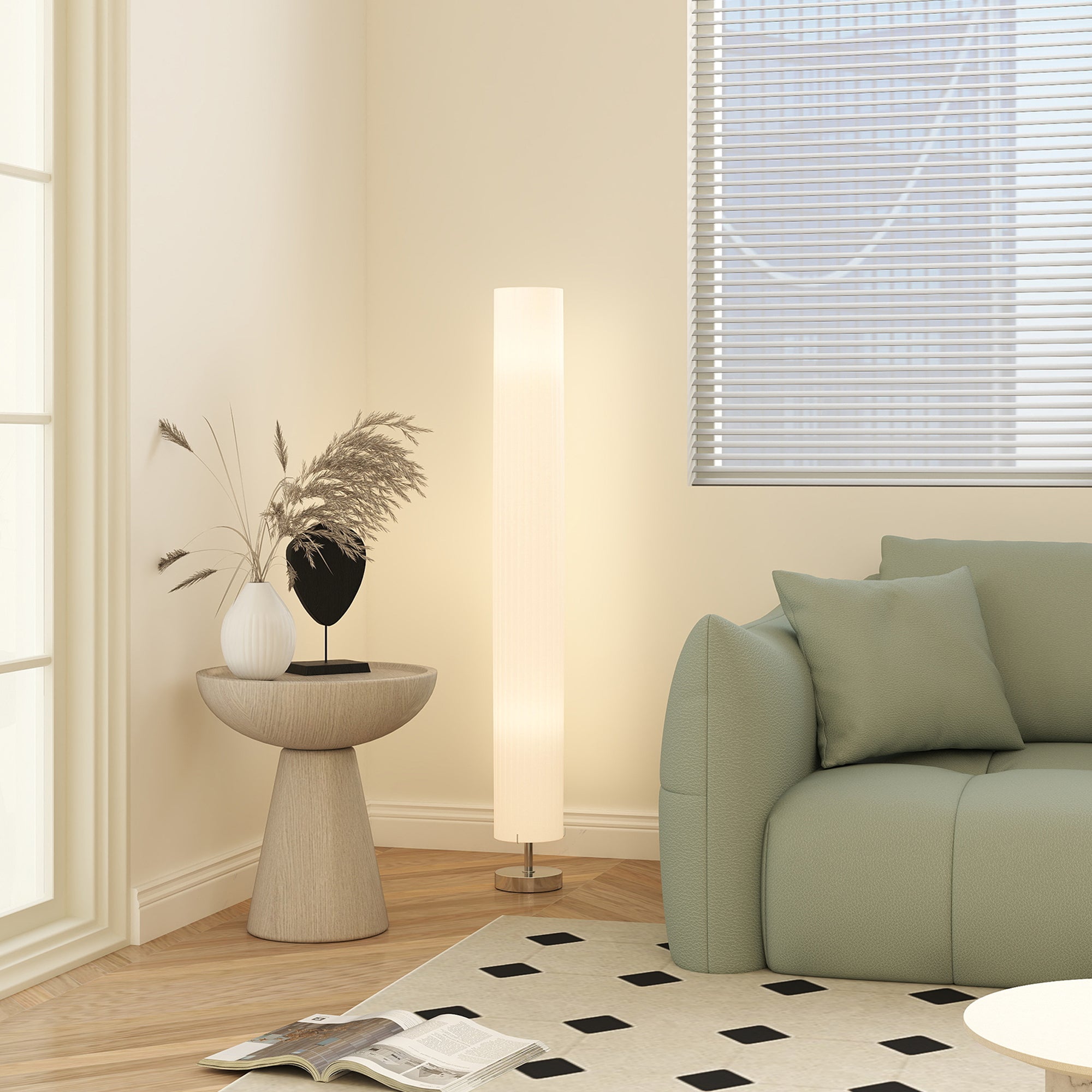 Lampadaire lampe sur pied de salon style moderne lampadaire sur pied avec interrupteur pour salon et chambre 120 cm blanc