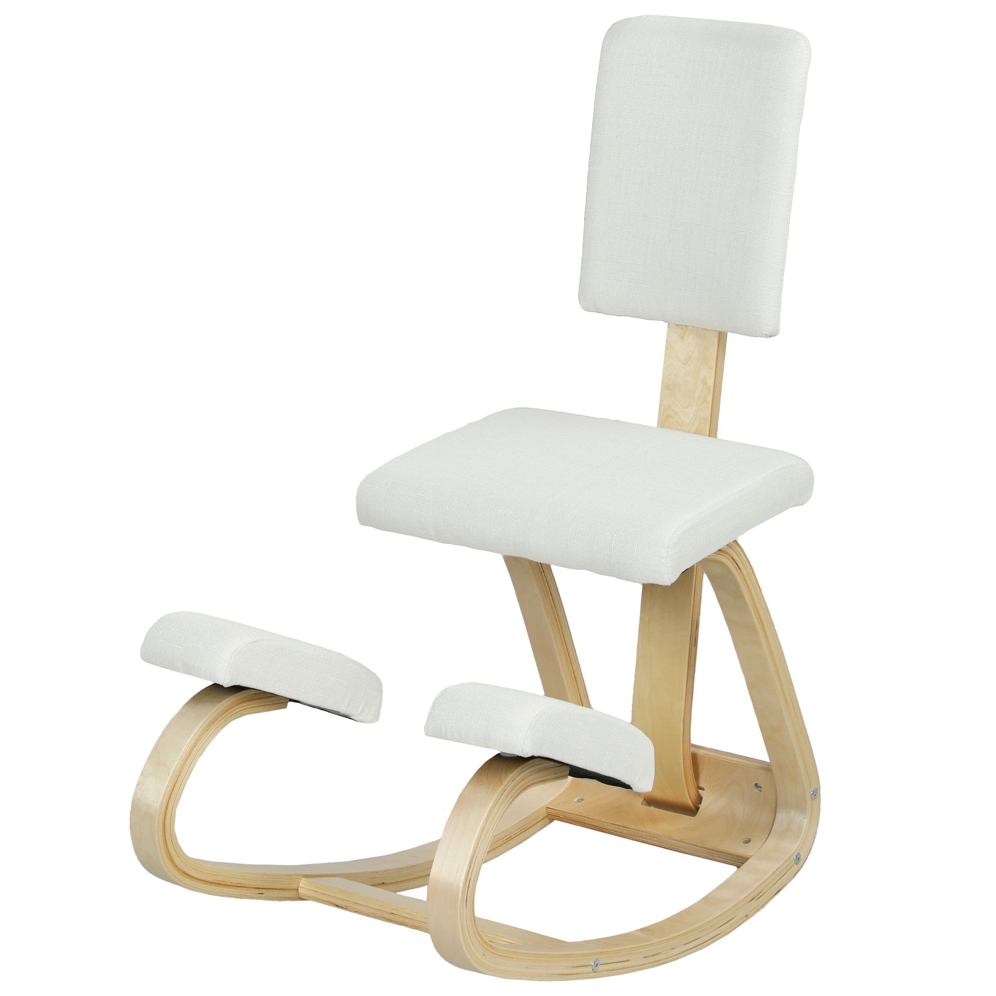 Chaise à genoux ergonomique avec dossier, siège assis genoux à bascule, tabouret ergonomique en bois, tabouret bureau orthopédique, correcteur de posture, soulager les douleurs au dos, crème