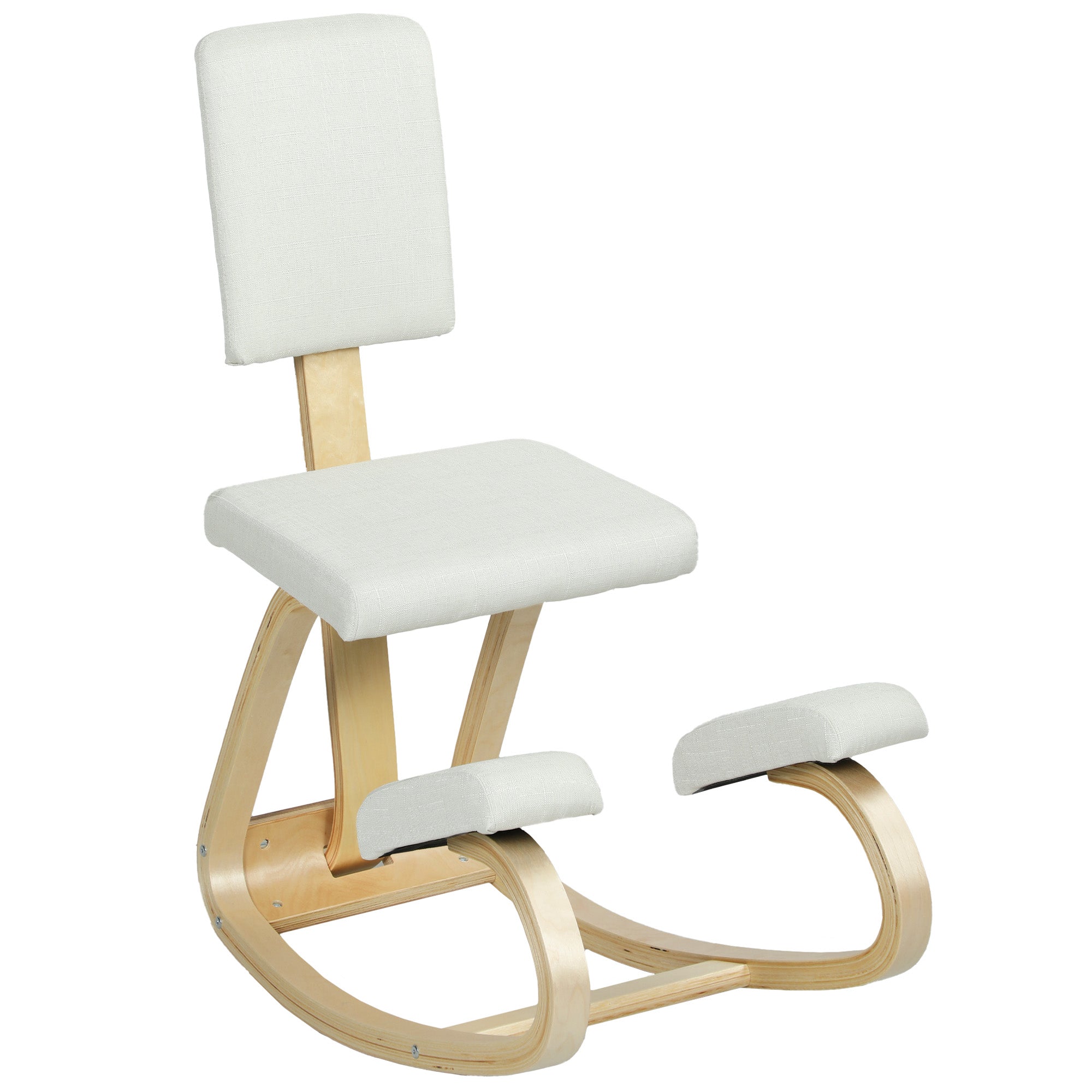 Chaise à genoux ergonomique avec dossier, siège assis genoux à bascule, tabouret ergonomique en bois, tabouret bureau orthopédique, correcteur de posture, soulager les douleurs au dos, crème