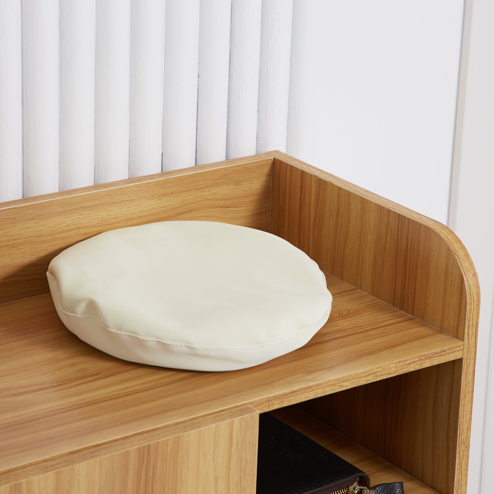 Meuble de rangement à chaussures pour entrée 12 paires - armoire à chaussures avec 4 compartiments ouverts et placard double porte - étagère réglable - 83L x 30l x 90H cm - marron