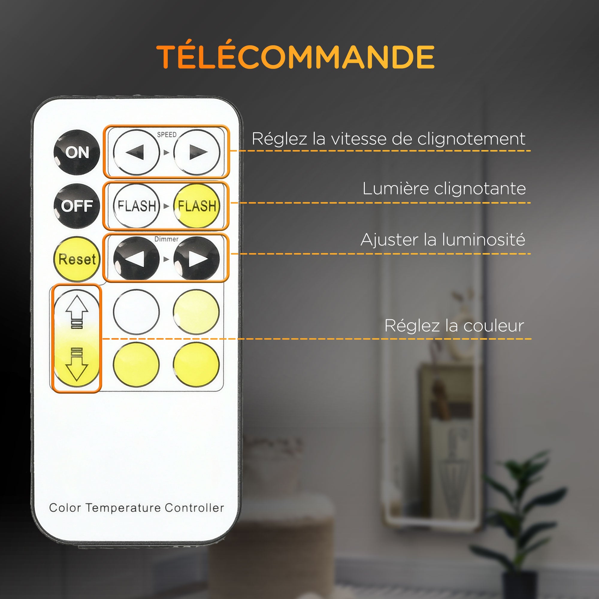 Miroir sur pied rectangulaire miroir mural lumière LED - intensité et couleur réglable avec télécommande - 40 x 37 x 157,5H cm