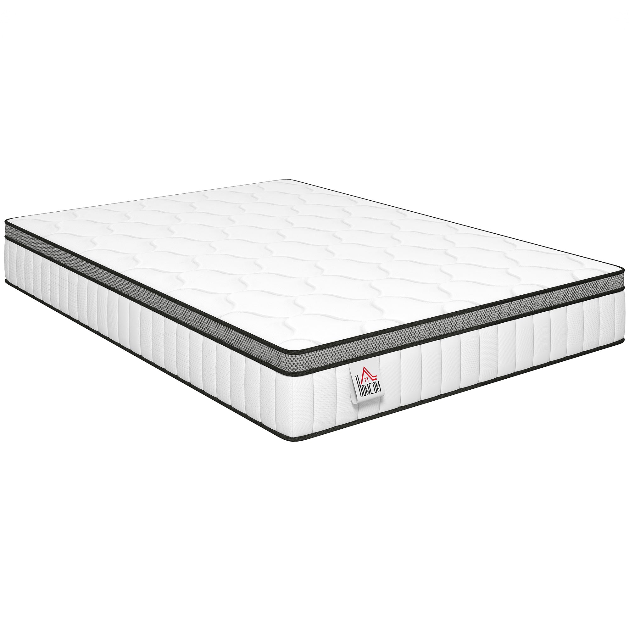 Matelas 140 x 190 cm, Matelas à Ressorts Ensachés, Mousse à Mémoire de Forme au Gel Rafraîchissant, 20 cm d'Épaisseur, Soutien en 7 Zones, Certifié Oeko-Tex, Fermeté Moyenne