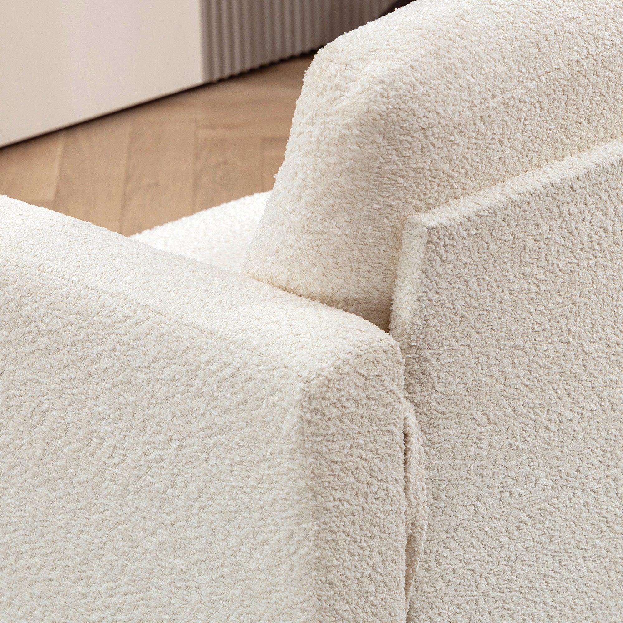 Canapé 2 places canapé de salon 140 cm style moderne avec coussins de dossier amovibles et accoudoirs, mini sofa pour chambre, appartement, petit espace, beige