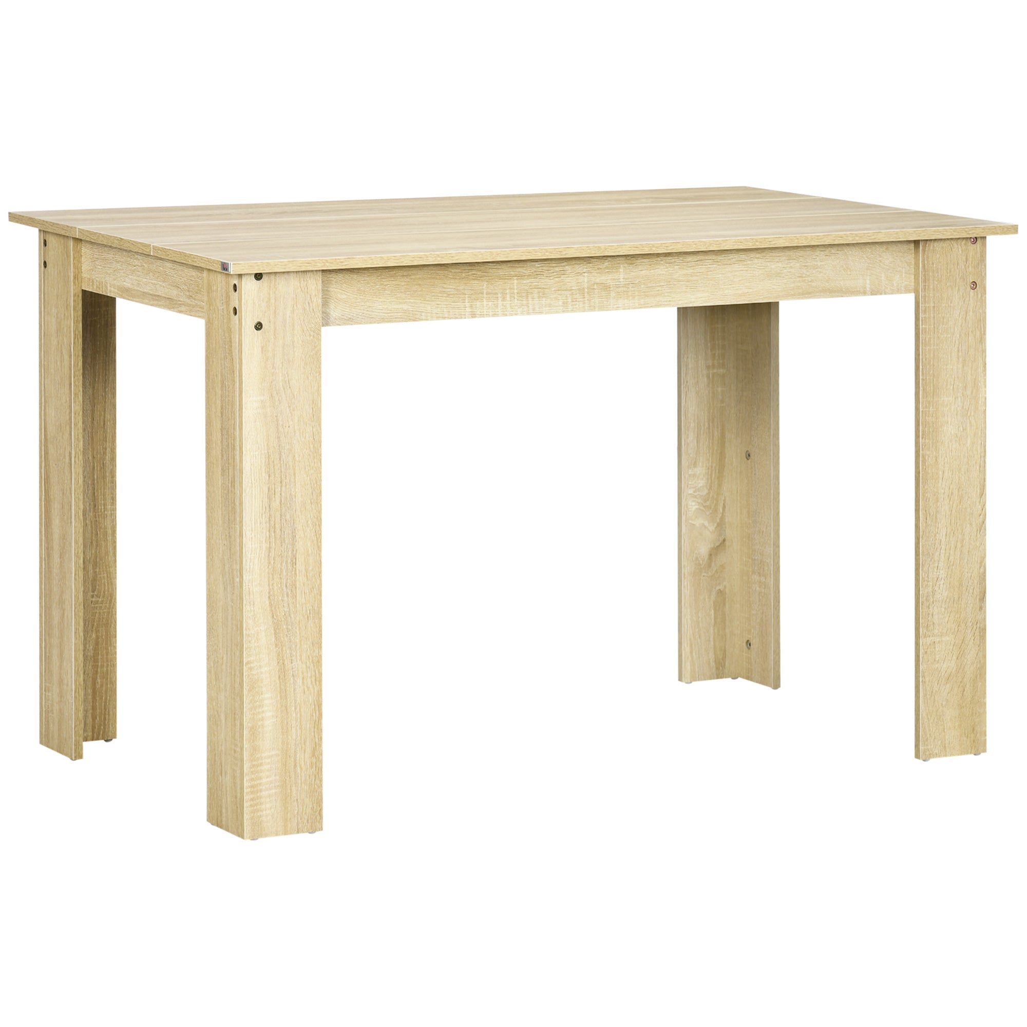Table à manger rectangulaire pour 4 à 6 personnes, table de cuisine, 120 x 69 x 75 cm, style moderne, pieds triangulaires plus stable, chêne