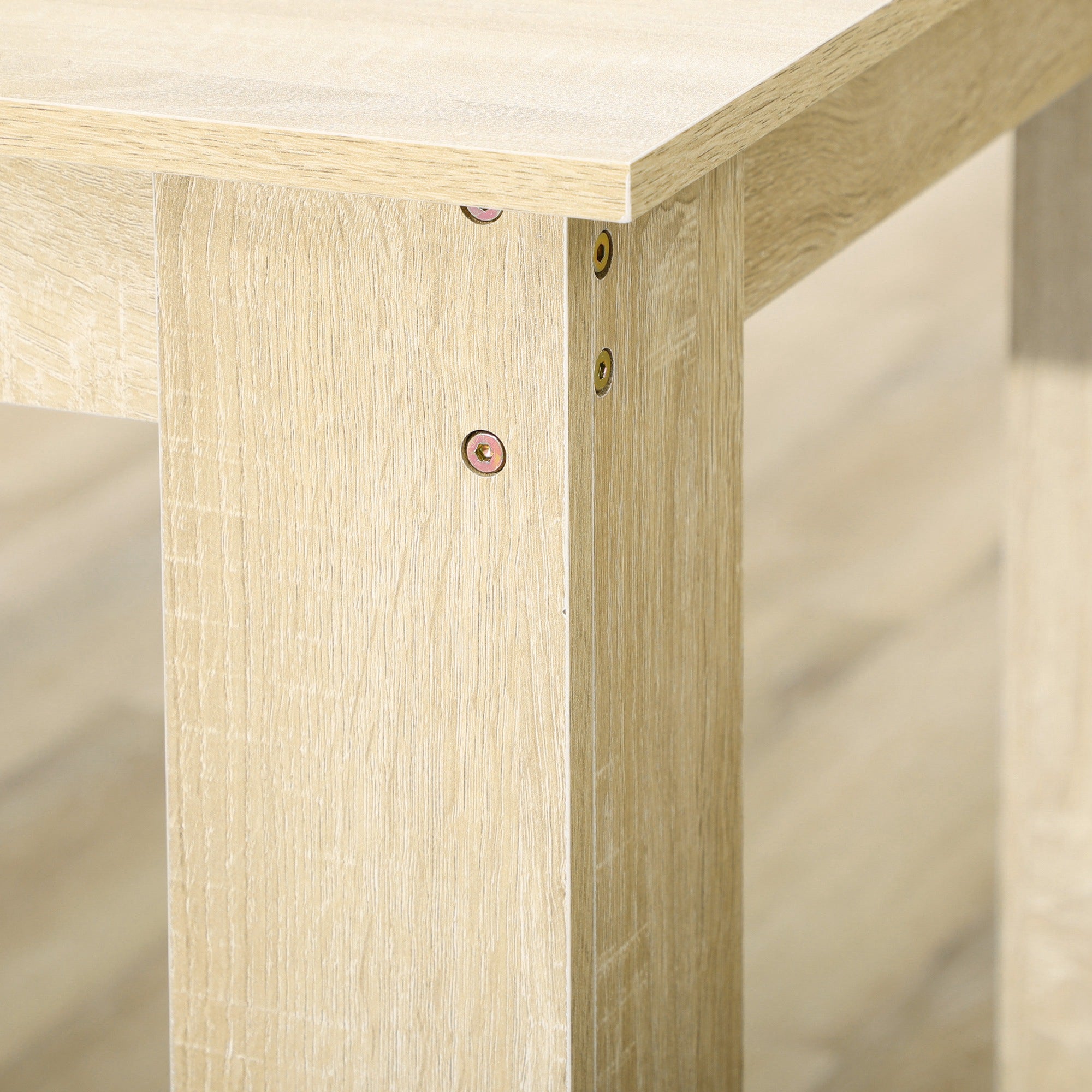 Table à manger rectangulaire pour 4 à 6 personnes, table de cuisine, 120 x 69 x 75 cm, style moderne, pieds triangulaires plus stable, chêne