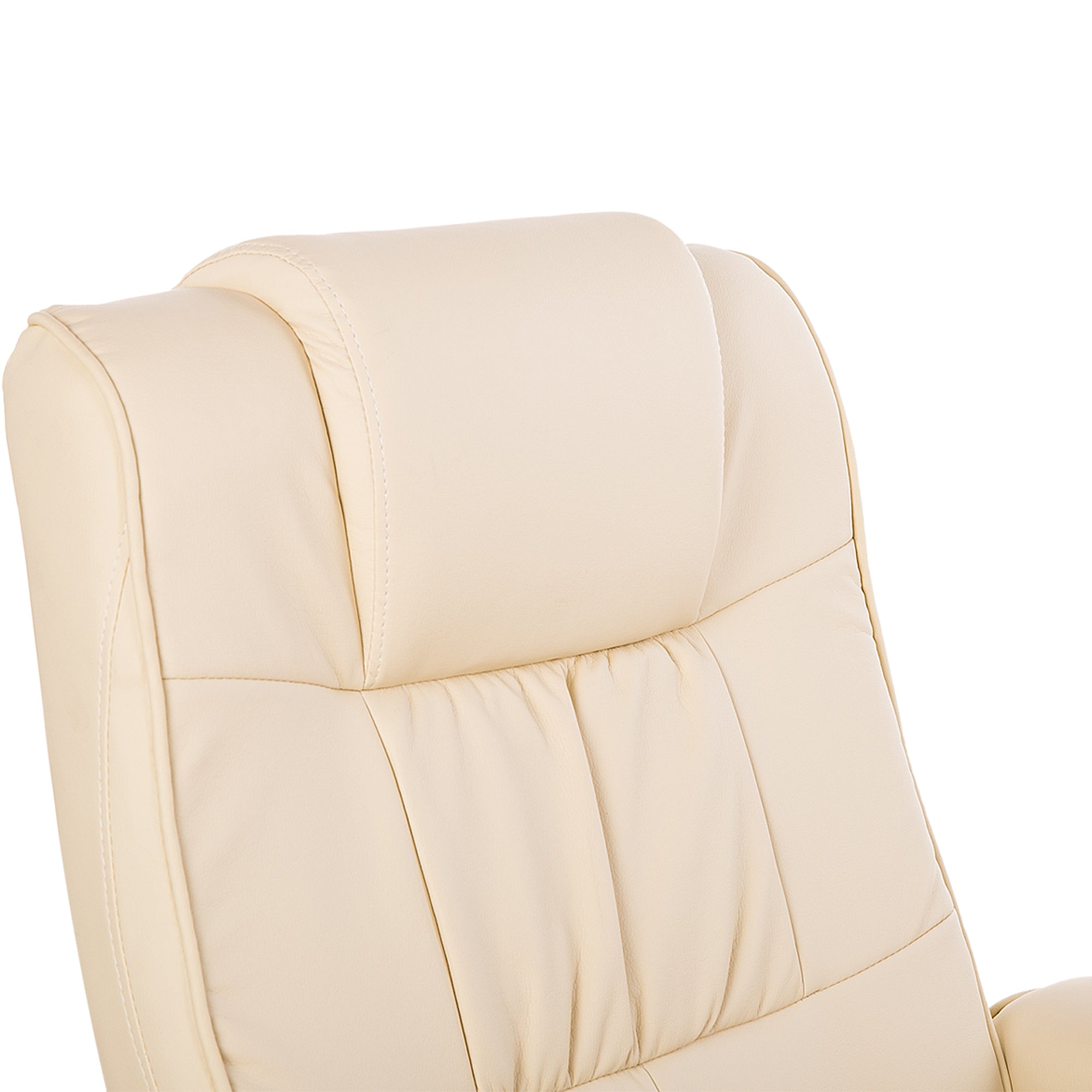 Fauteuil de Massage et Relaxation électrique pivotant inclinable avec Repose-Pied revêtement synthétique Beige