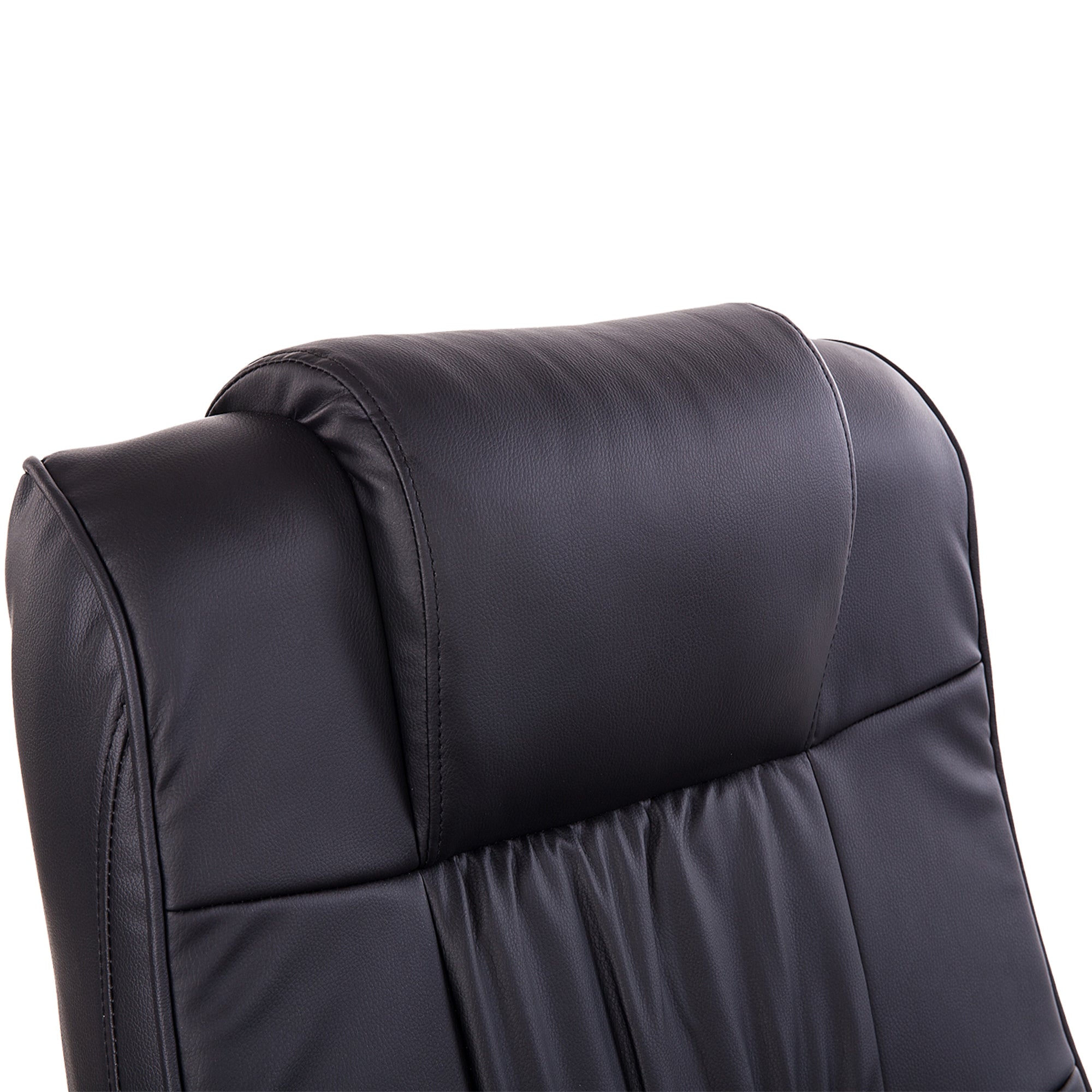 Fauteuil de Massage et Relaxation électrique pivotant inclinable avec Repose-Pied revêtement synthétique Noir