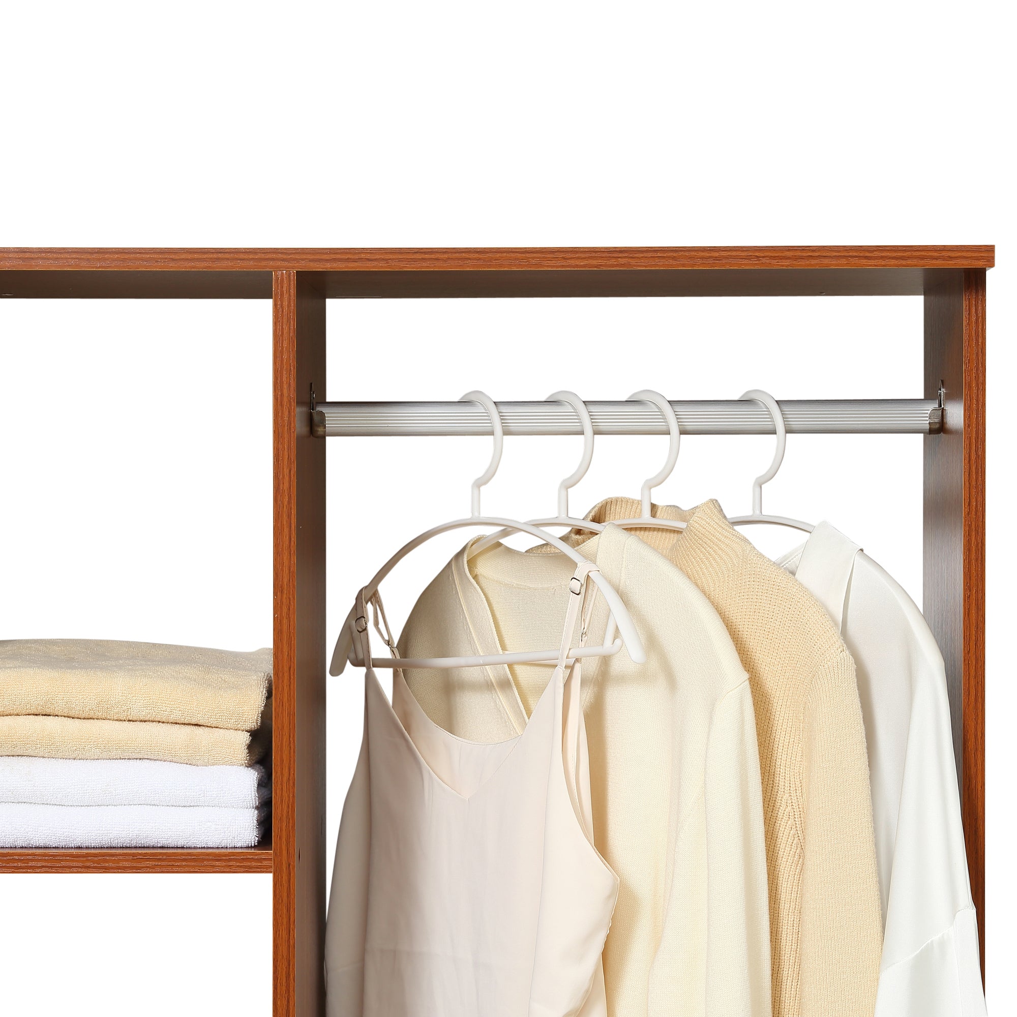 Armoire penderie Armoire de Rangement Mobile Panneaux de Particules Coloris Noyer