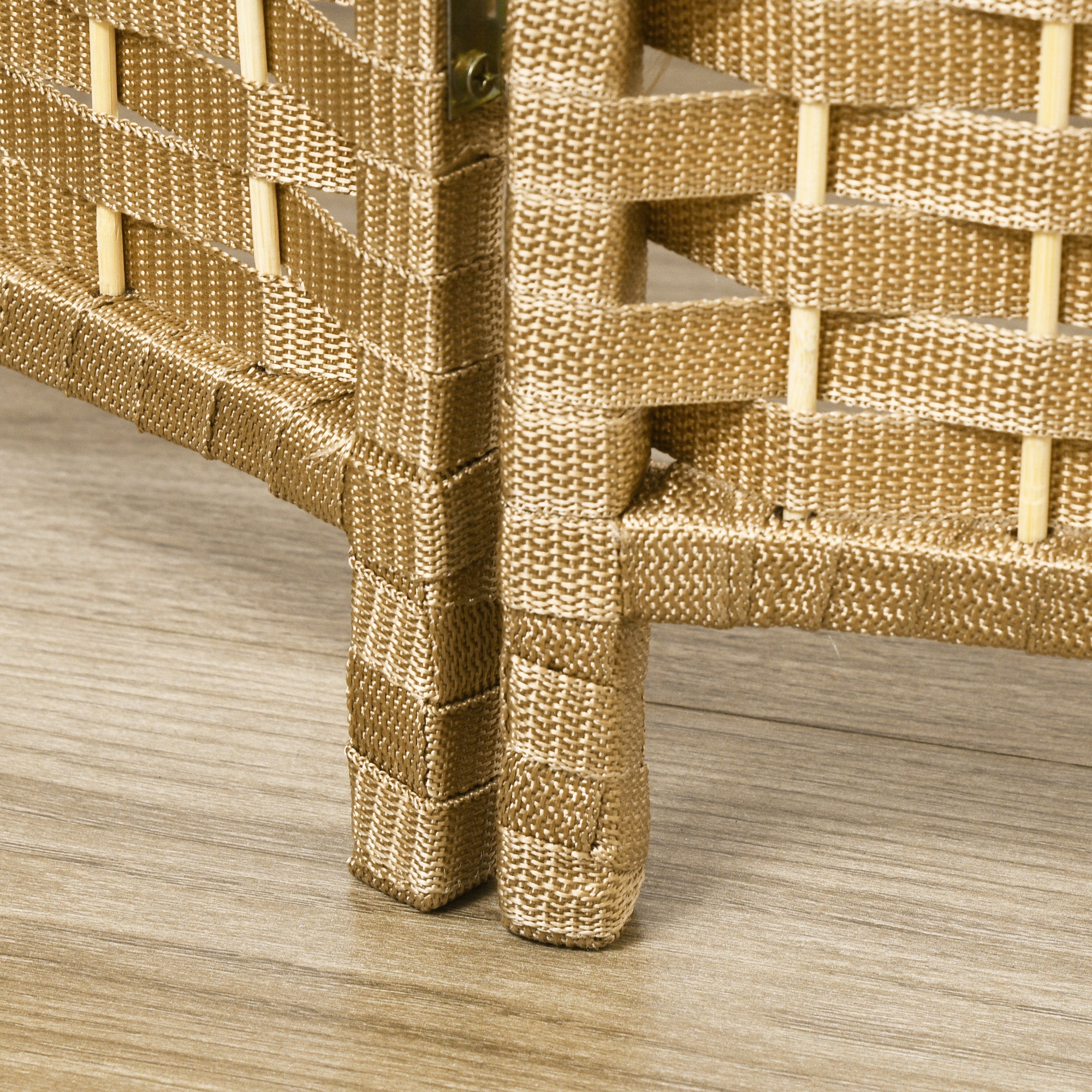 Paravent interieur en bois 6 panneaux 240 x 170 cm séparateur de pièce pliable avec finition tissée, closion de séparation pour salon, chambre à coucher, maison, bois naturel