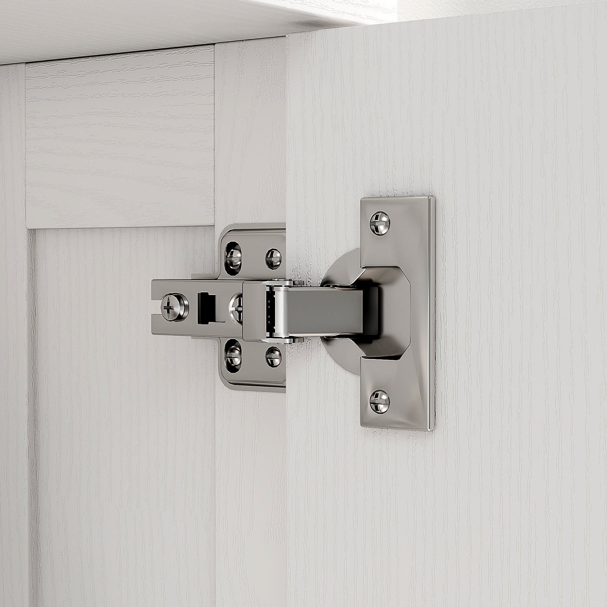 Armoire murale, meuble haut salle de bain style moderne avec placard à double porte et poignées dorées, meuble de salle de bain suspendu, 60 x 20 x 60 cm, blanc