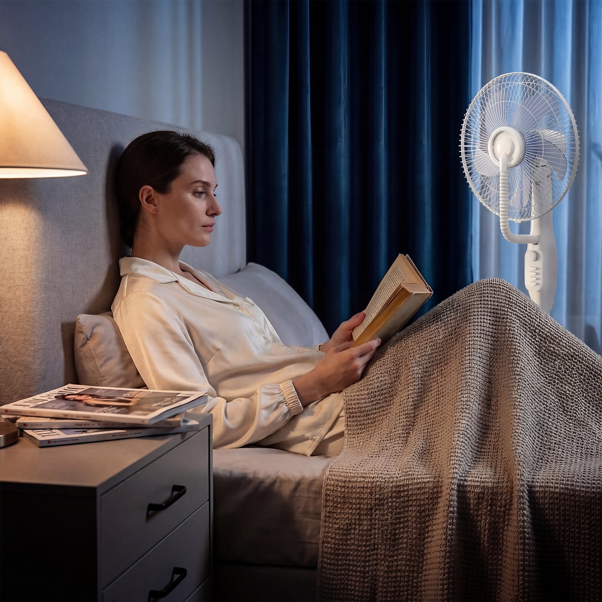 Ventilateur brumisateur 90W, ventilateur sur pied 128cm avec oscillation à 70°, 3 vitesses, réservoir d'eau 3,5 L, 5 roues, pour maison, bureau, blanc