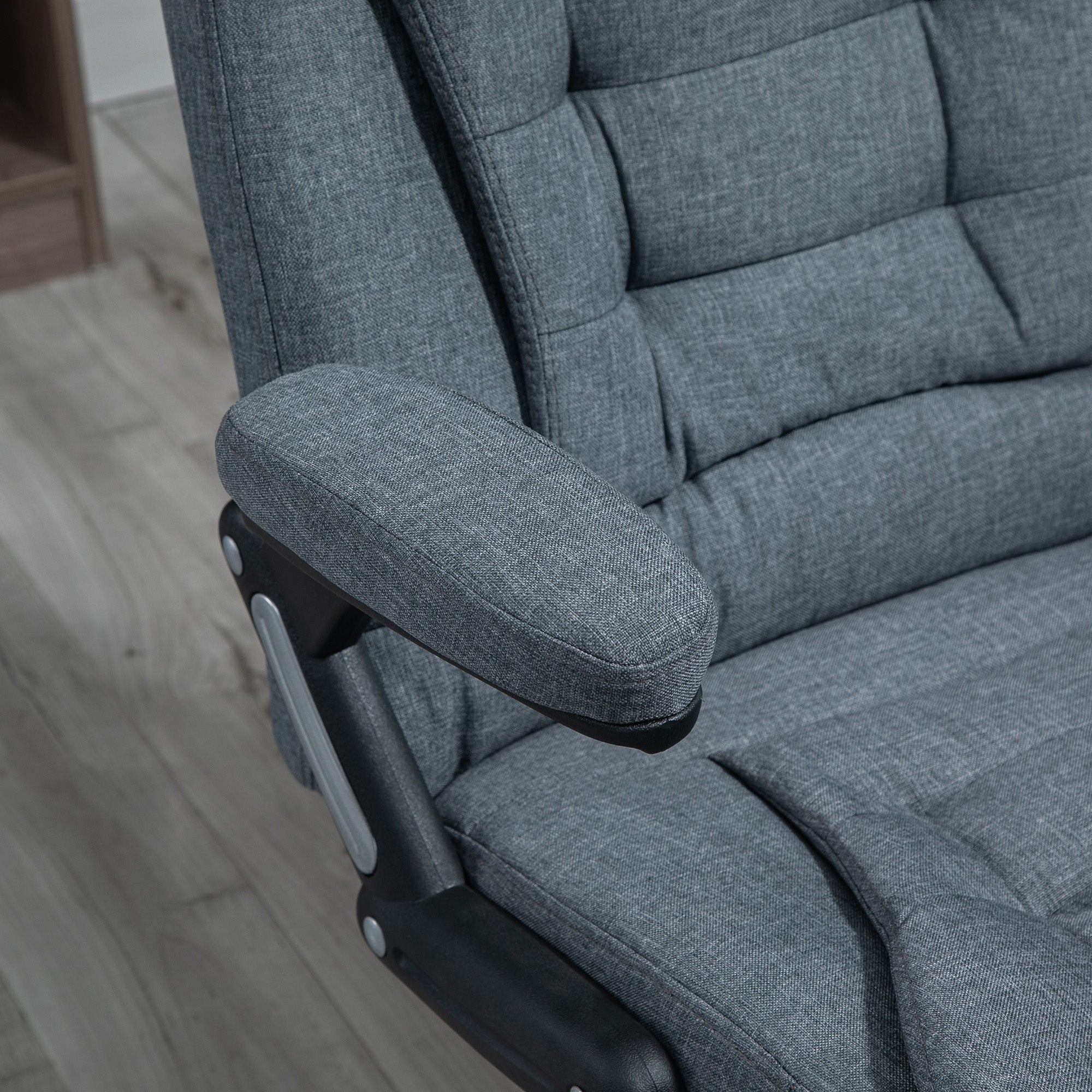 Fauteuil de bureau chaise pour ordinateur ergonomique dossier inclinable assise pivotant hauteur réglable accoudoir rembourré gris