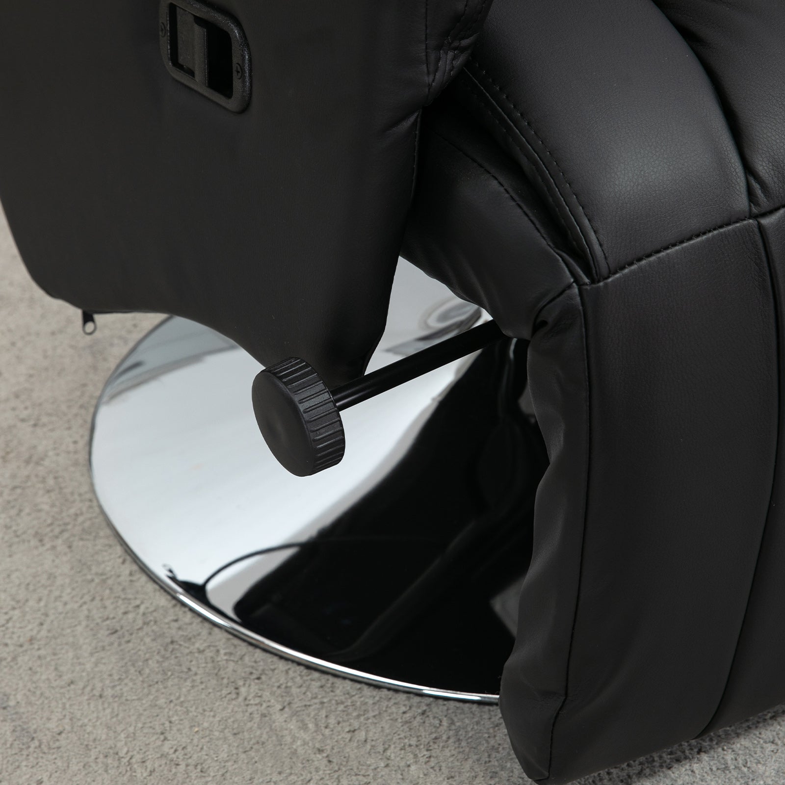 Fauteuil de relaxation fauteuil relax de salon inclinable pivotant repose-pied réglable accoudoirs, chaise TV en similicuir synthétique, jusqu'à 150 kg, pour salon, chambre, home cinéma, noir