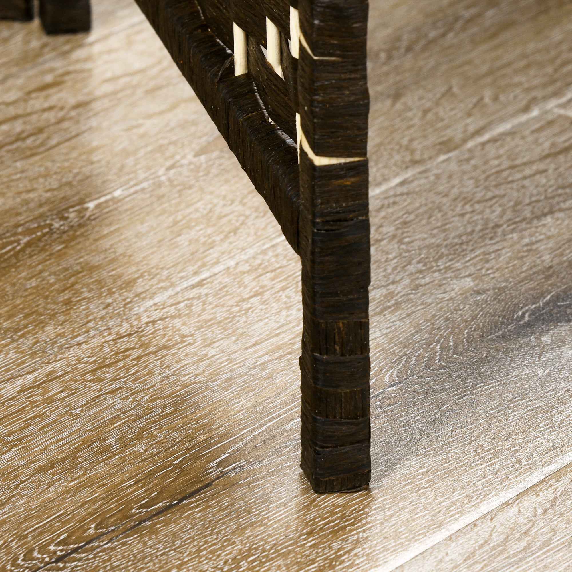 Paravent séparateur de pièce 4 panneaux 160 x170 cm avec 2 étagères, pliable, en bois pour le bureau, salon, chambre, marron