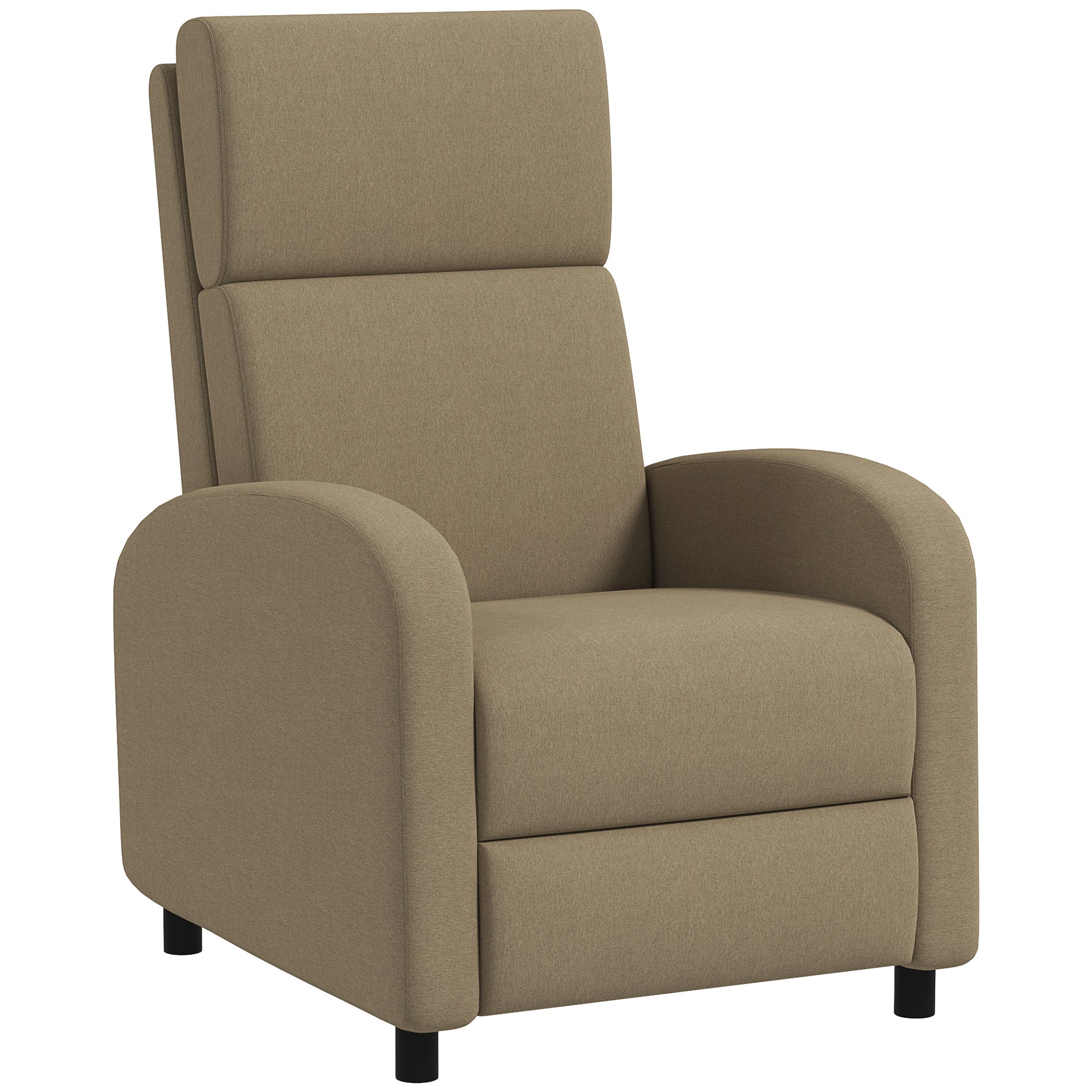 Fauteuil relax fauteuil de relaxation inclinable salon avec avec dossier réglable jusqu'à 160° manuellement, repose-pieds intégré pour salon chambre bureau home cinéma, charge 120 kg, beige